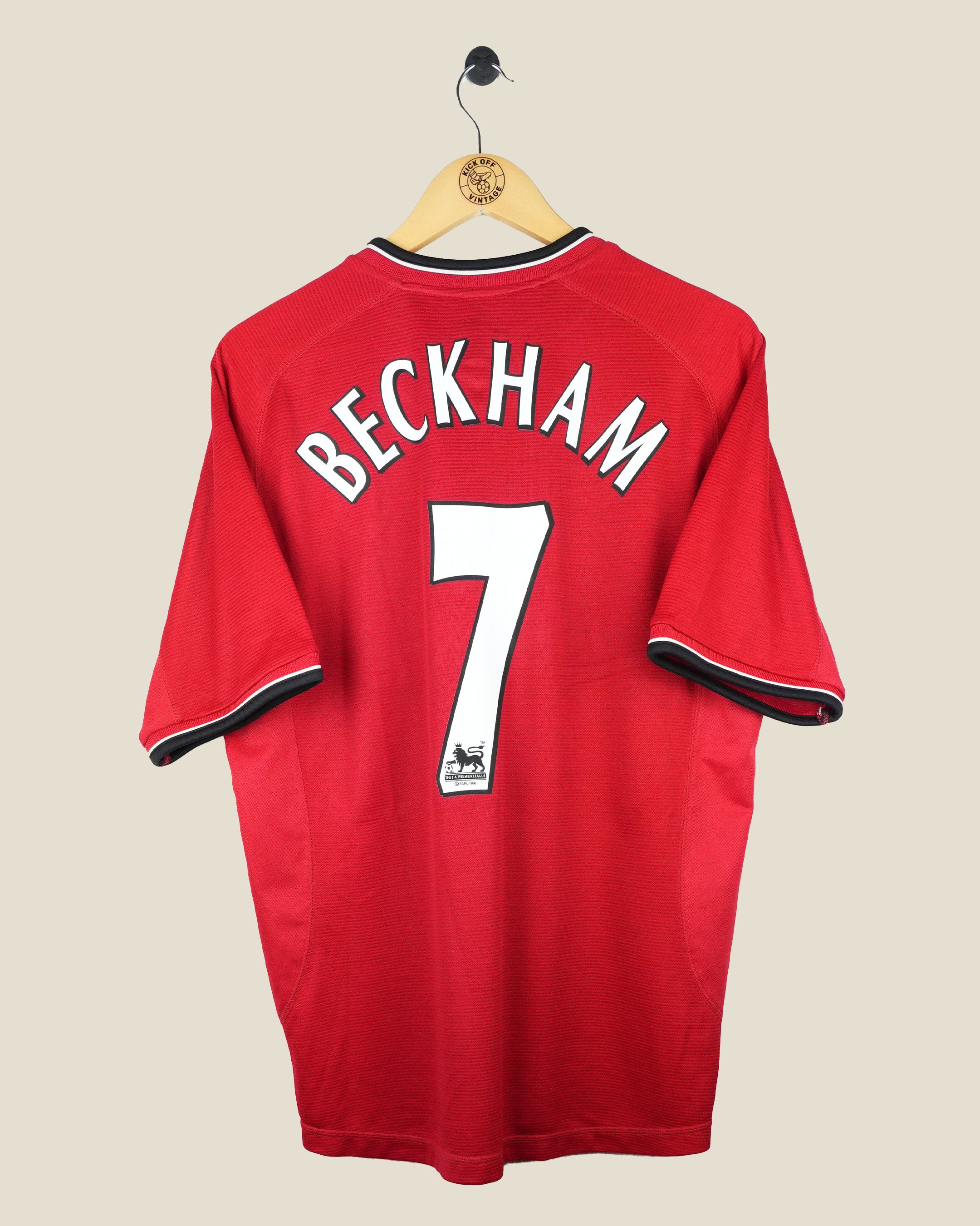 MANCHESTER UNITED 2000/02 BECKHAM HOME SHIRT (L) UMBRO