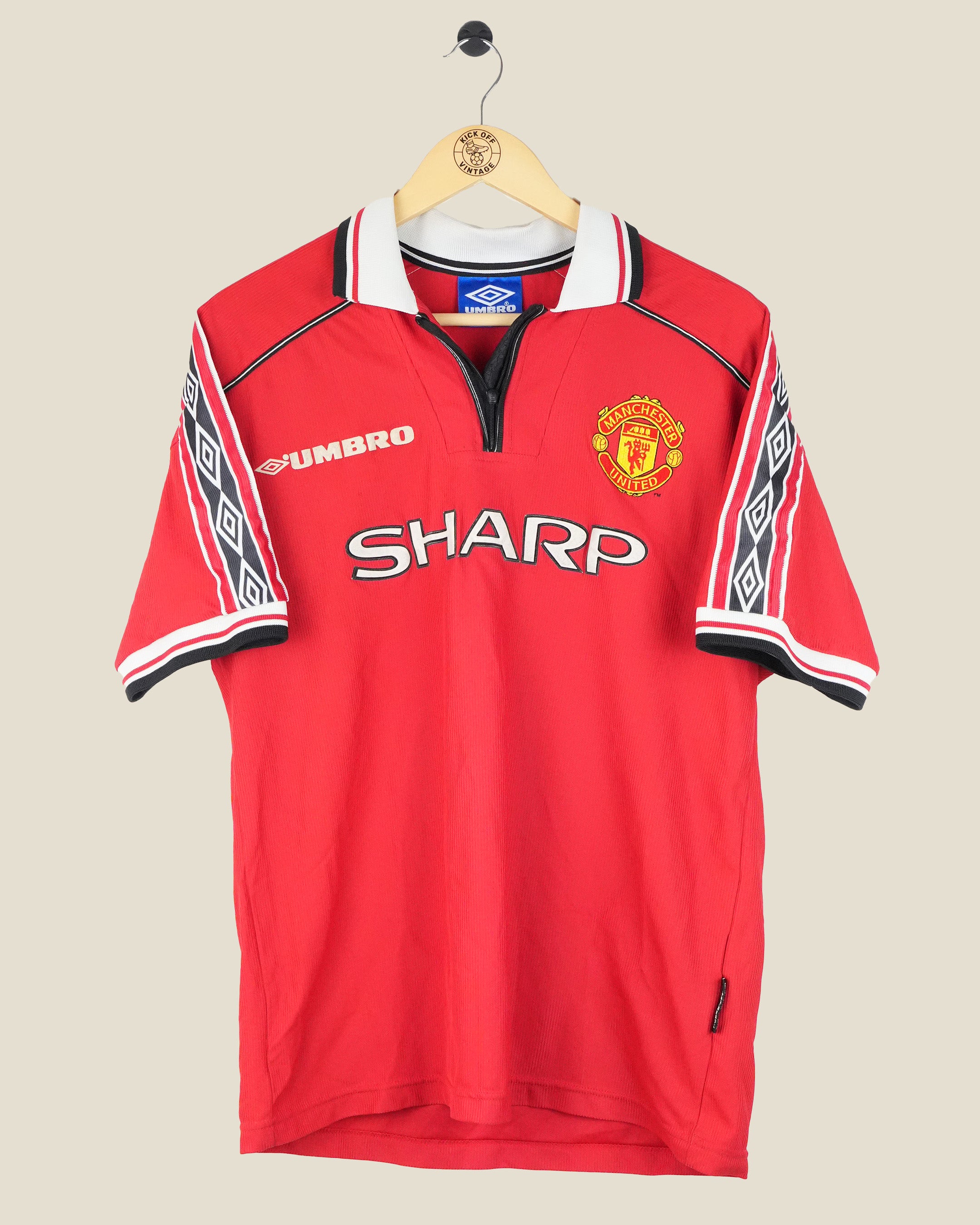 MANCHESTER UNITED 1998/99 BECKHAM HOME SHIRT (L) UMBRO