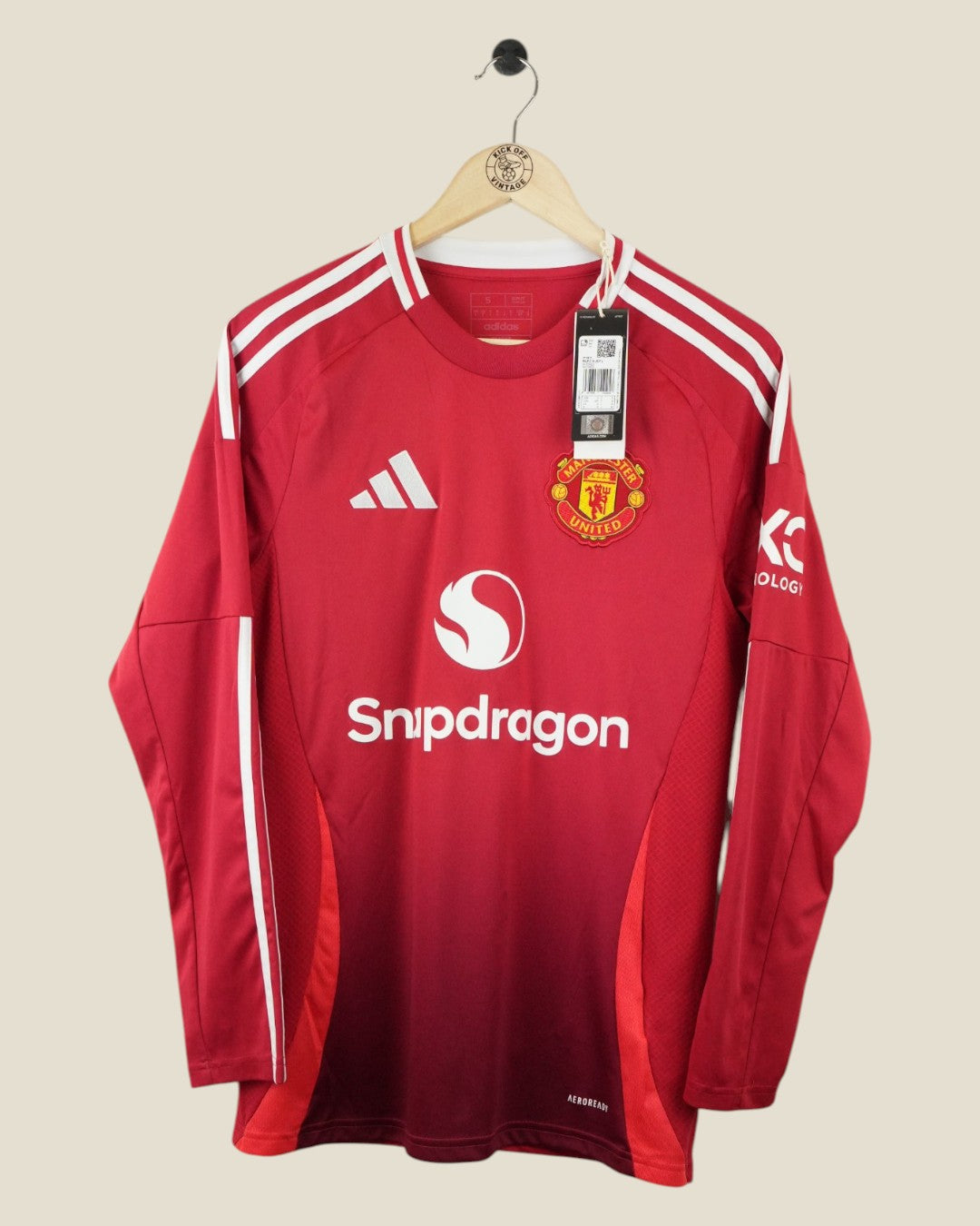 MANCHESTER UNITED 2024/25 GARNACHO HOME SHIRT BNWT L/S (S) ADIDAS