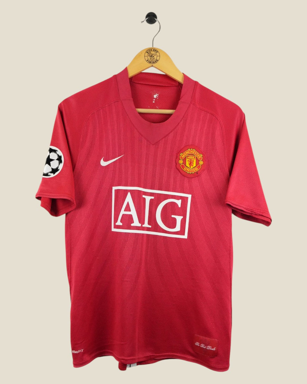 MANCHESTER UNITED 2007/08 RONALDO HOME SHIRT UCL (M) NIKE