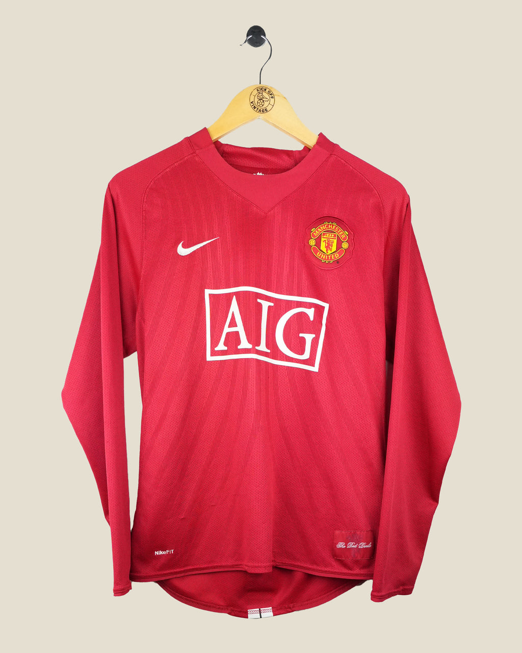 MANCHESTER UNITED 2007/08 RONALDO HOME L/S SHIRT (M) NIKE