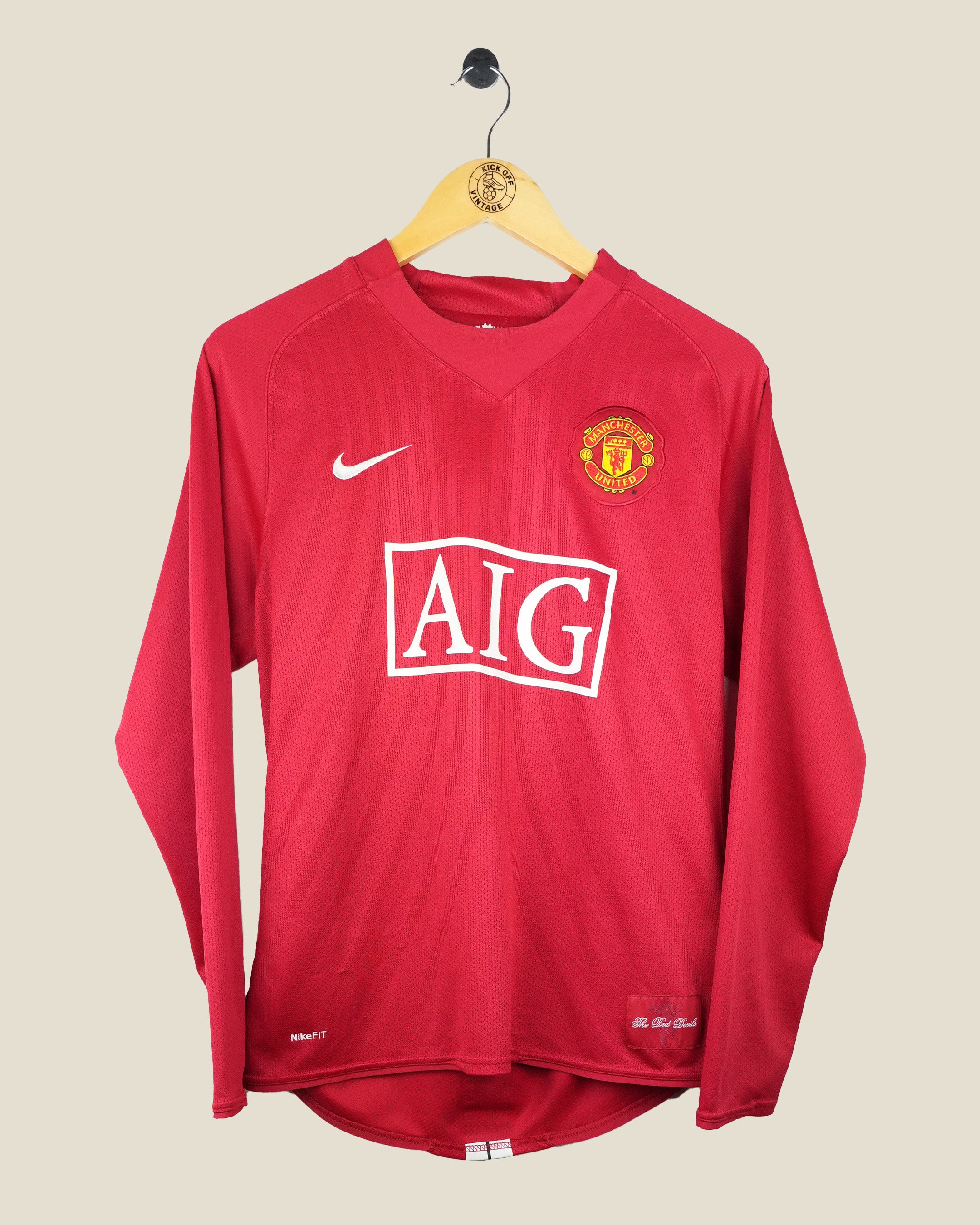 MANCHESTER UNITED 2007/08 RONALDO HOME L/S SHIRT (M) NIKE