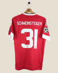 MANCHESTER UNITED 2015/16 SCHWEINSTEIGER UCL HOME SHIRT (S) ADIDAS