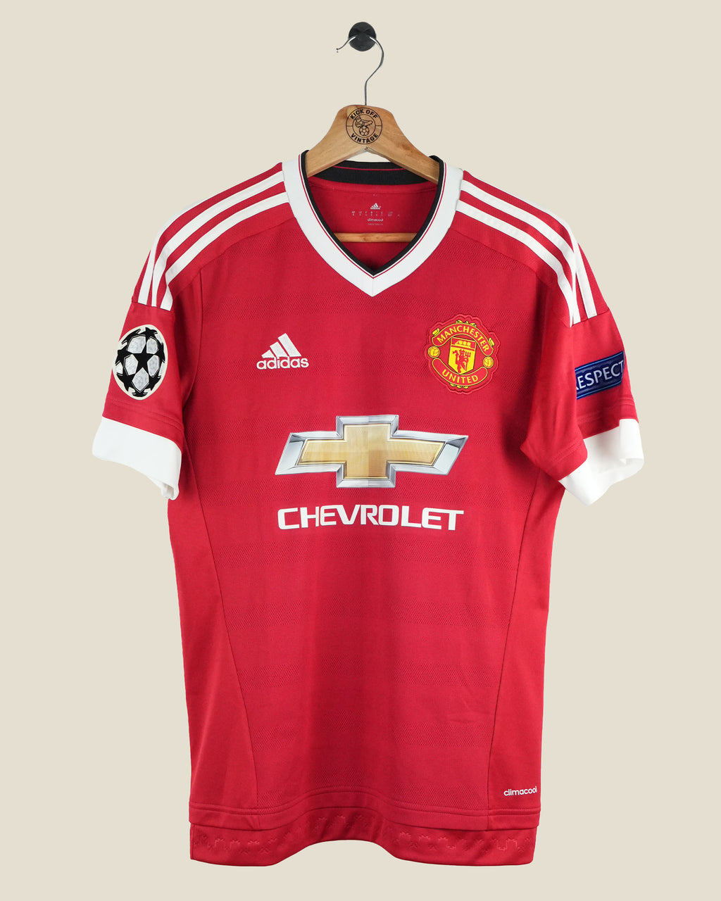 MANCHESTER UNITED 2015/16 SCHWEINSTEIGER UCL HOME SHIRT (S) ADIDAS