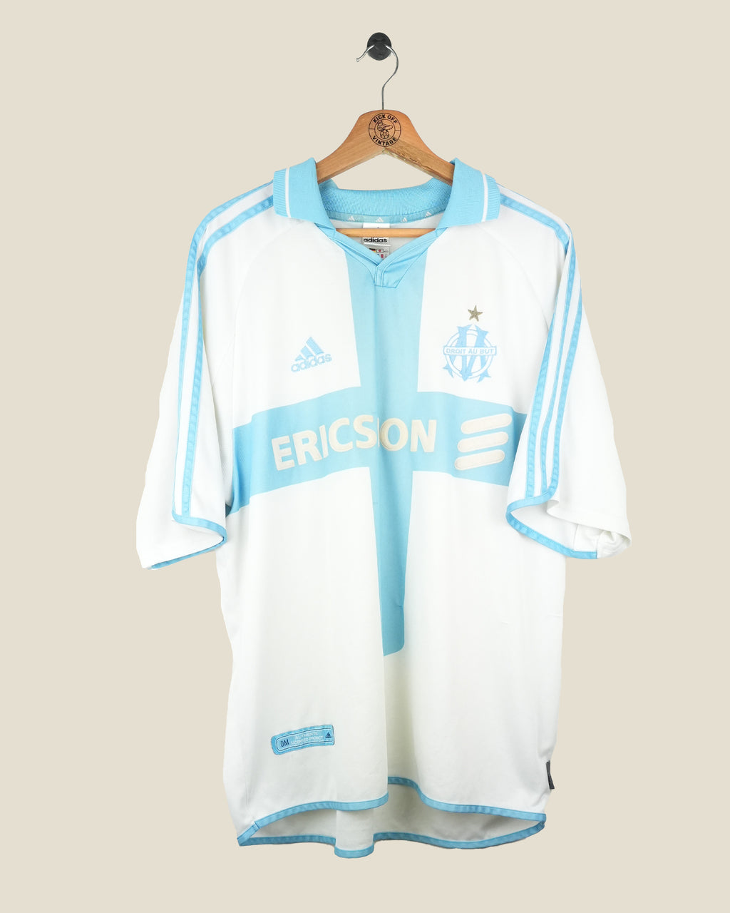 OLYMPIQUE MARSEILLE 2000/01 WEAH HOME SHIRT (XL) ADIDAS