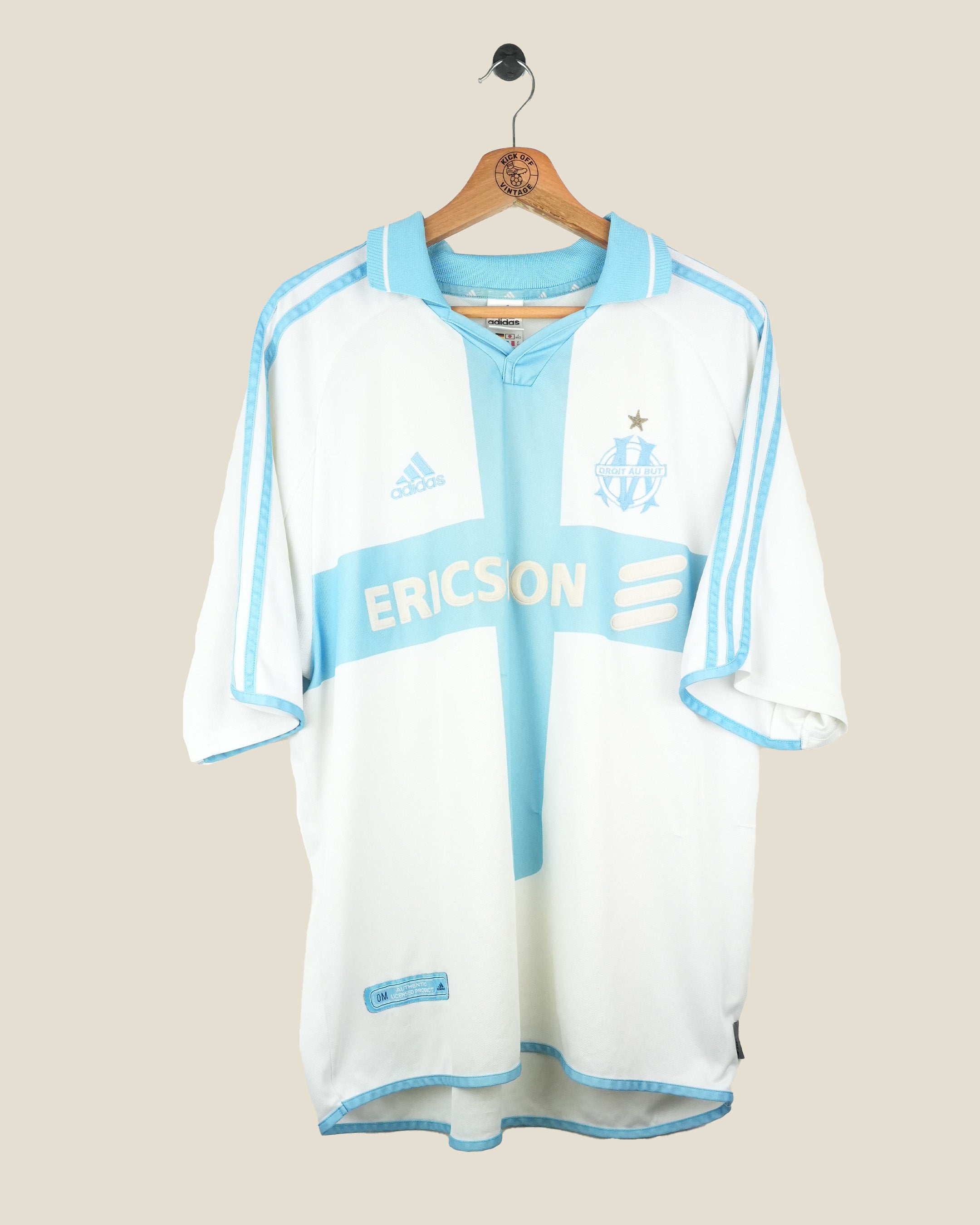 OLYMPIQUE MARSEILLE 2000/01 WEAH HOME SHIRT (XL) ADIDAS