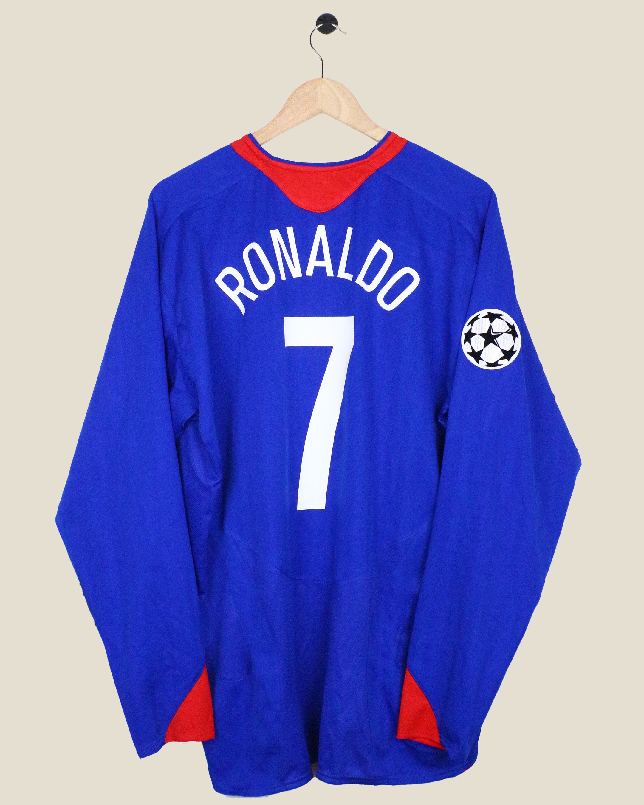 MANCHESTER UNITED 2005/06 RONALDO AWAY UCL L/S (XL) NIKE