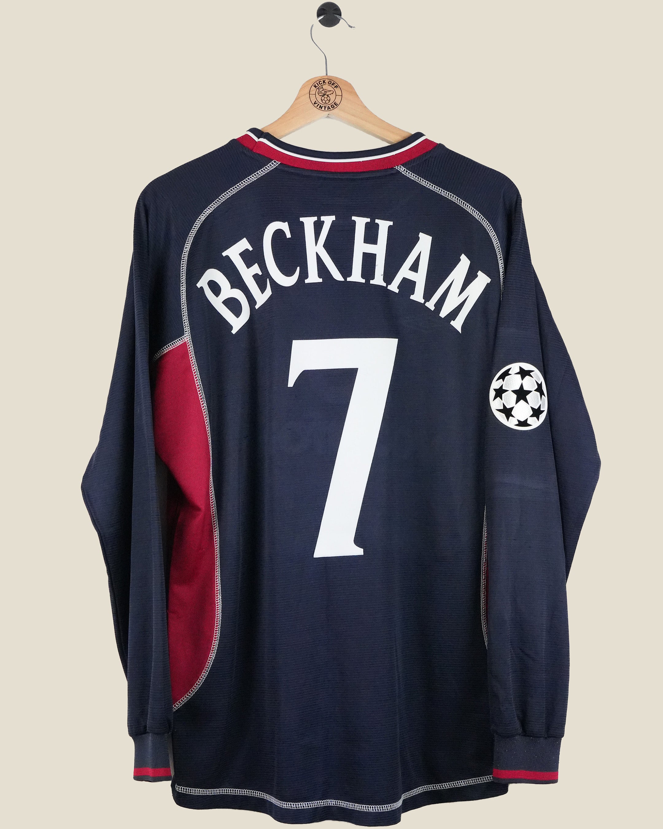 MANCHESTER UNITED 2000/01 BECKHAM UCL THIRD SHIRT L/S (M) UMBRO