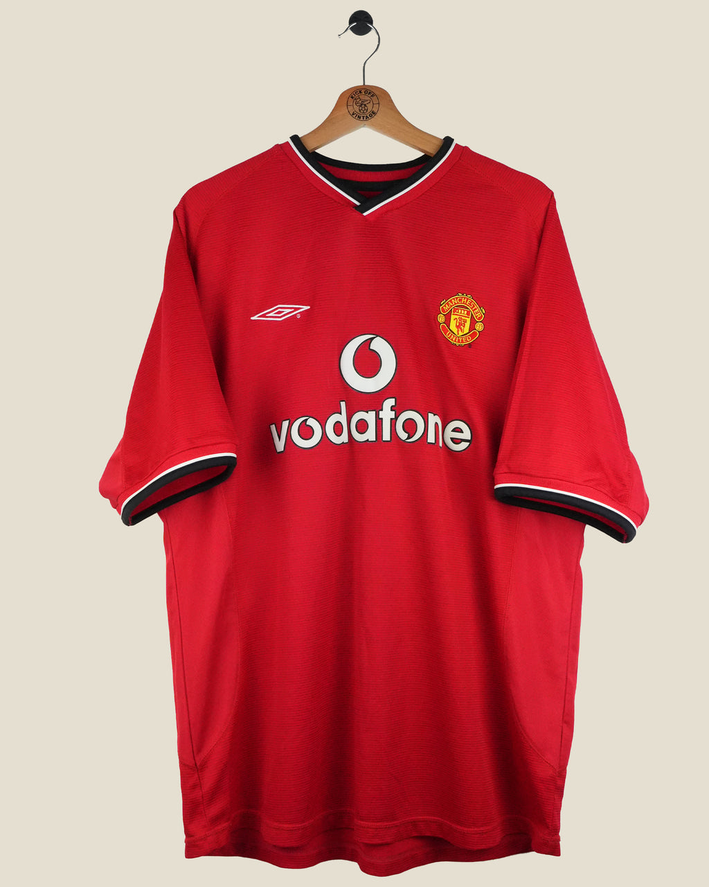 MANCHESTER UNITED 2000/02 BECKHAM HOME SHIRT (XL) UMBRO