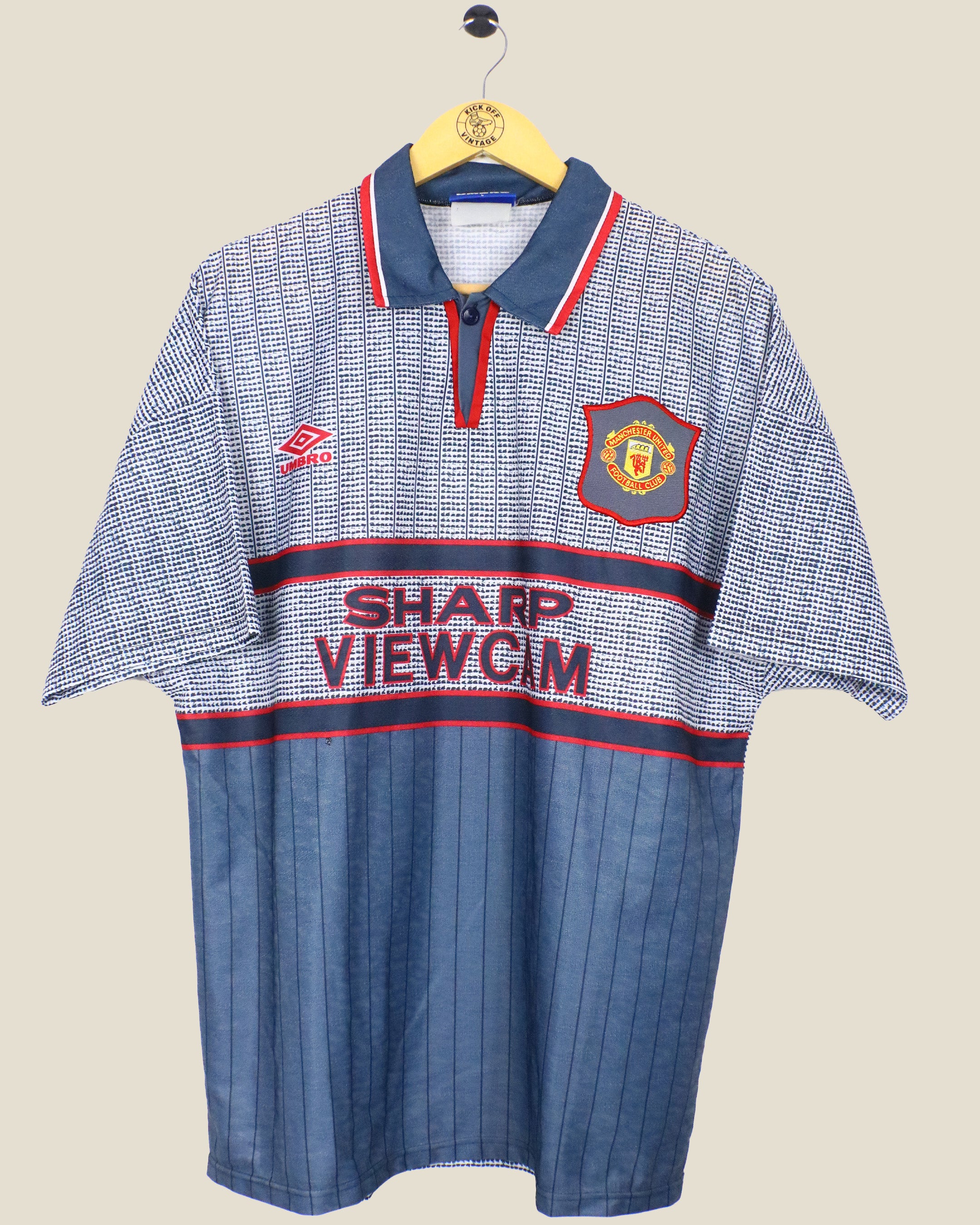 MANCHESTER UNITED 1995/96 BECKHAM AWAY SHIRT (L) UMBRO