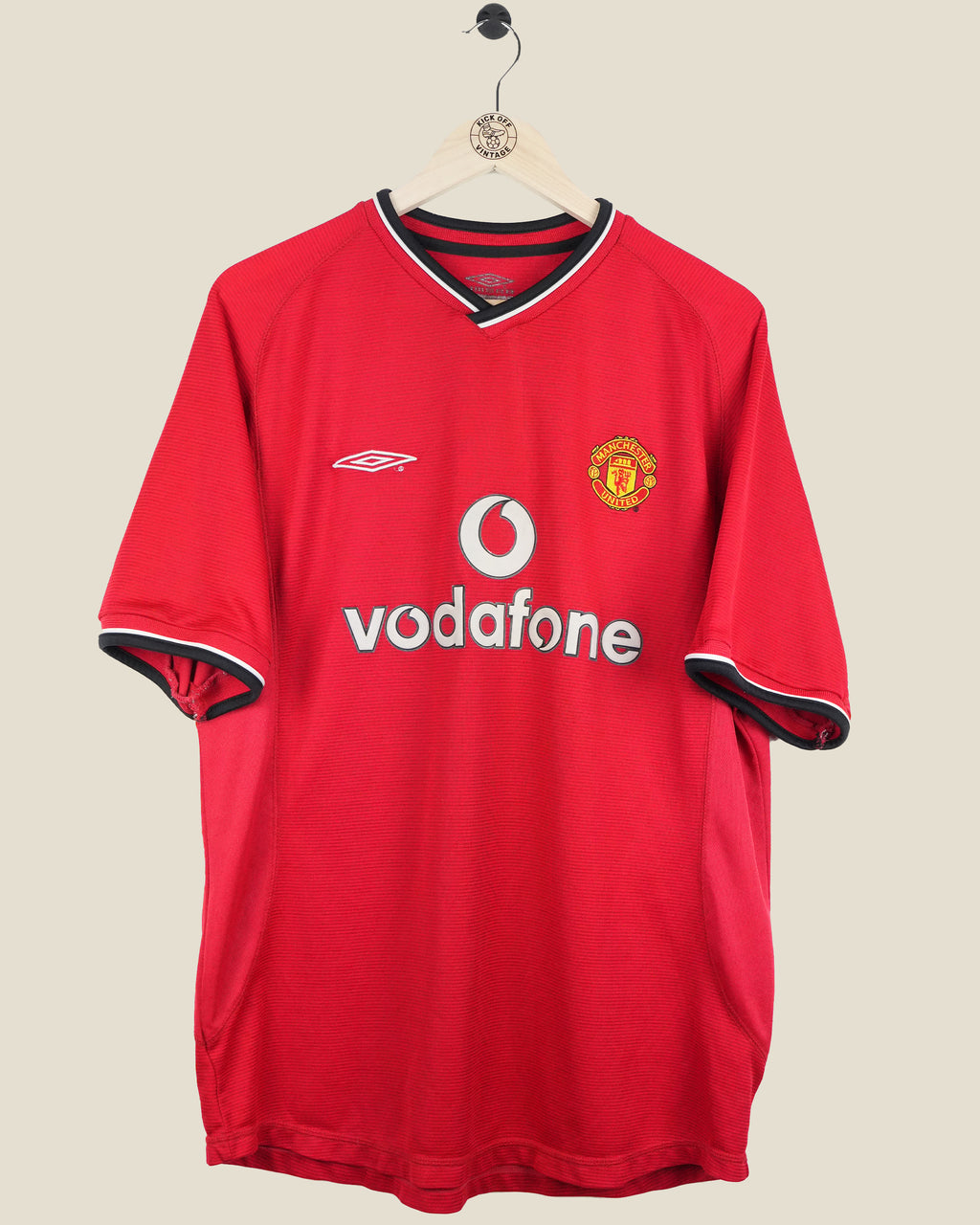 MANCHESTER UNITED 2000/02 BECKHAM HOME SHIRT (M) UMBRO