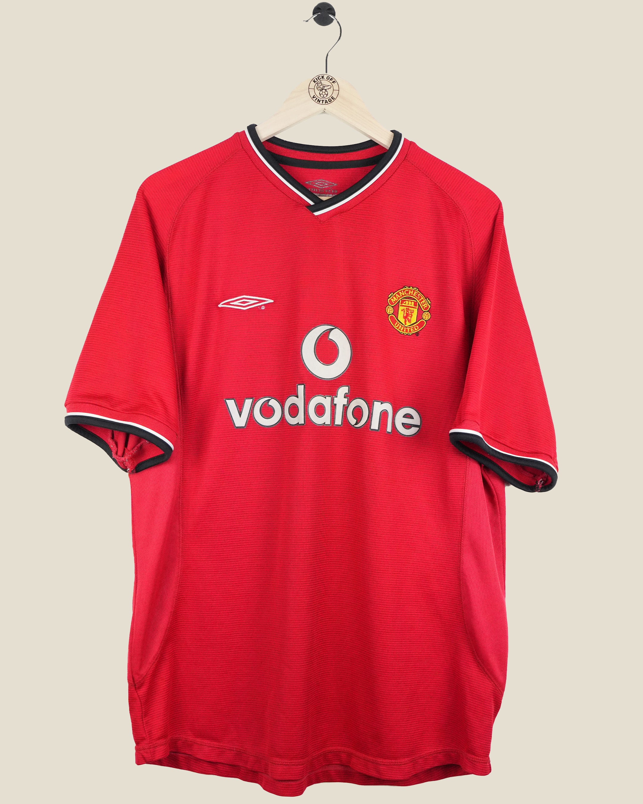 MANCHESTER UNITED 2000/02 BECKHAM HOME SHIRT (M) UMBRO
