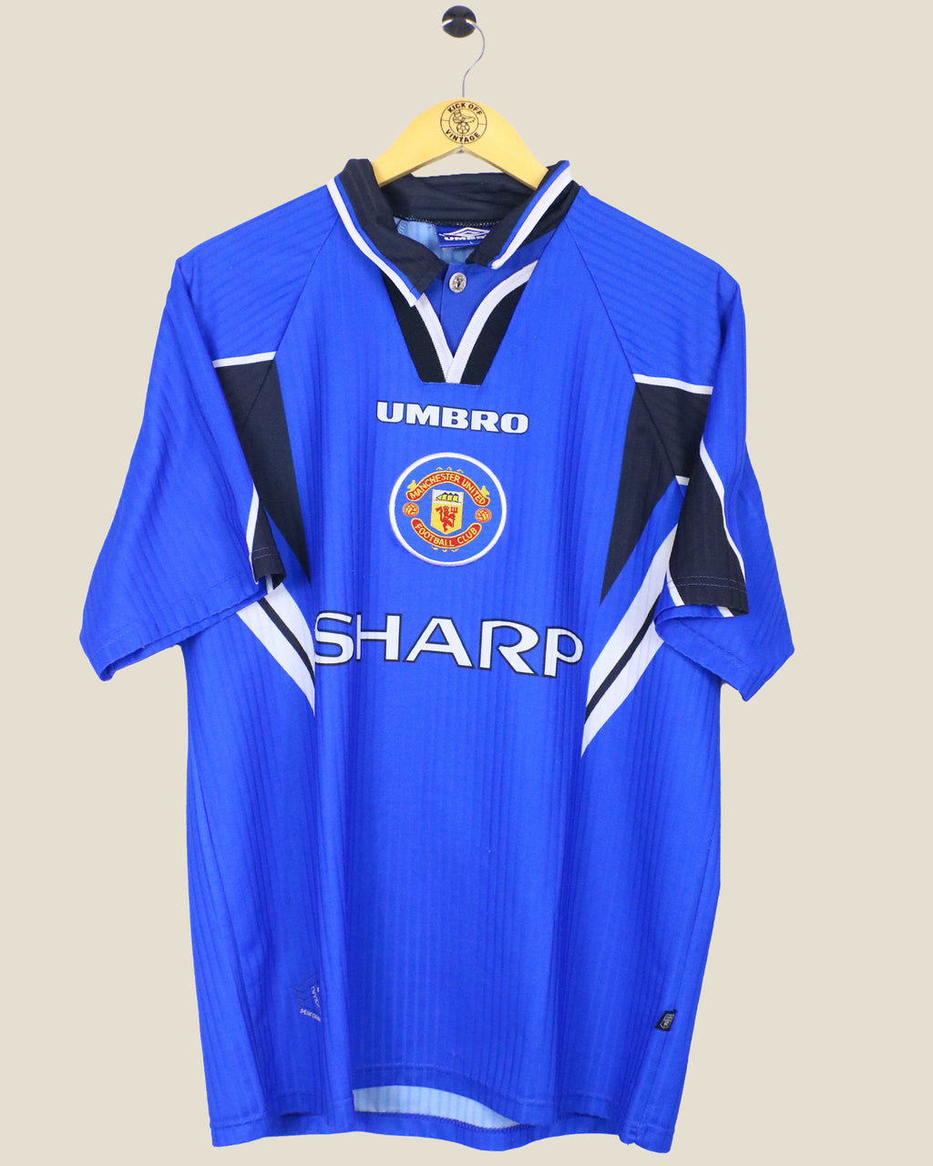 MANCHESTER UNITED 1996/97 CANTONA THIRD SHIRT (L) UMBRO