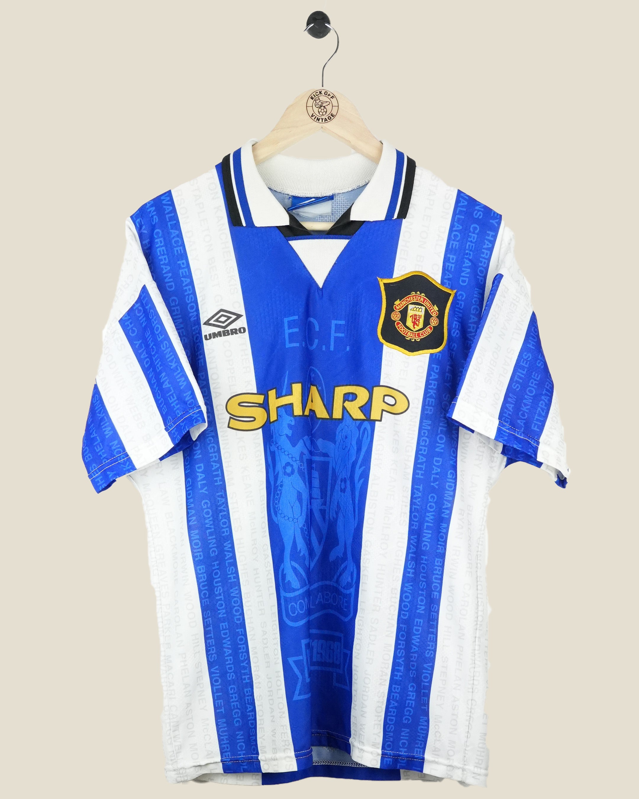 MANCHESTER UNITED 1994/96 CANTONA THIRD SHIRT (M) UMBRO