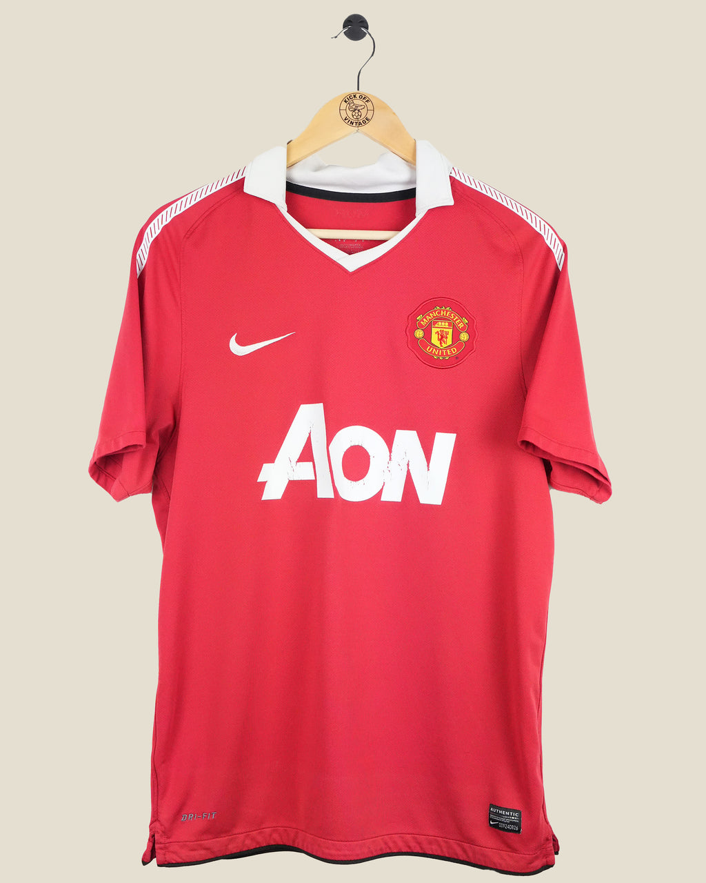 MANCHESTER UNITED 2010/11 J.S. PARK HOME SHIRT (M) NIKE