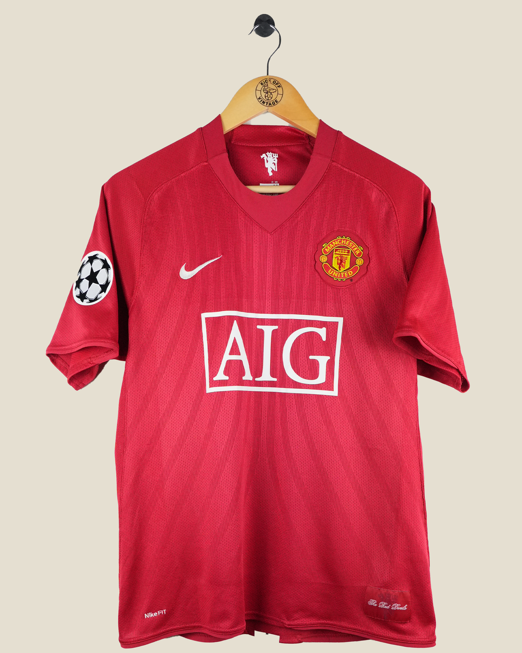 MANCHESTER UNITED 2007/08 RONALDO UCL HOME SHIRT (M) NIKE