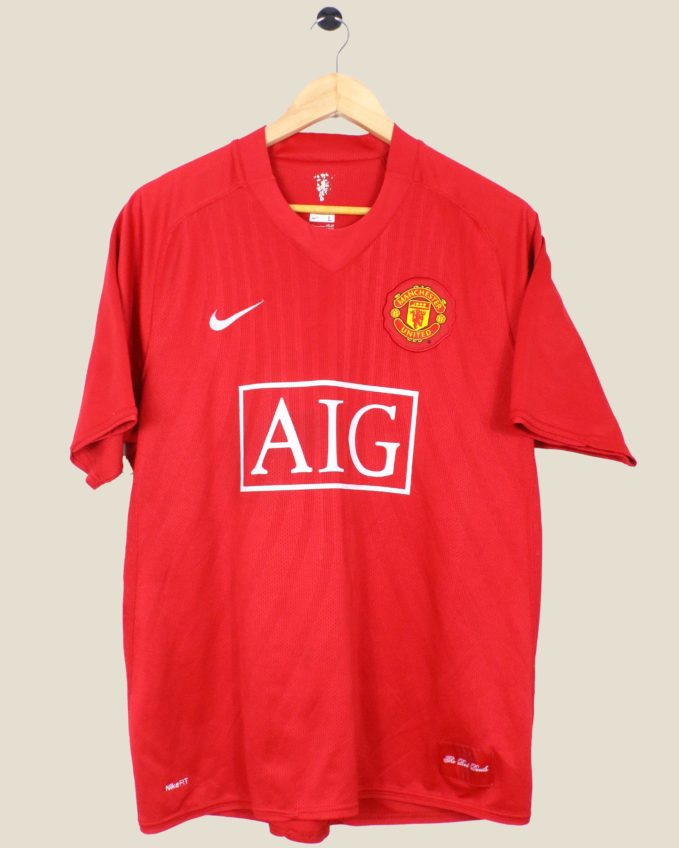 MANCHESTER UNITED 2007/08 RONALDO HOME SHIRT (L) NIKE