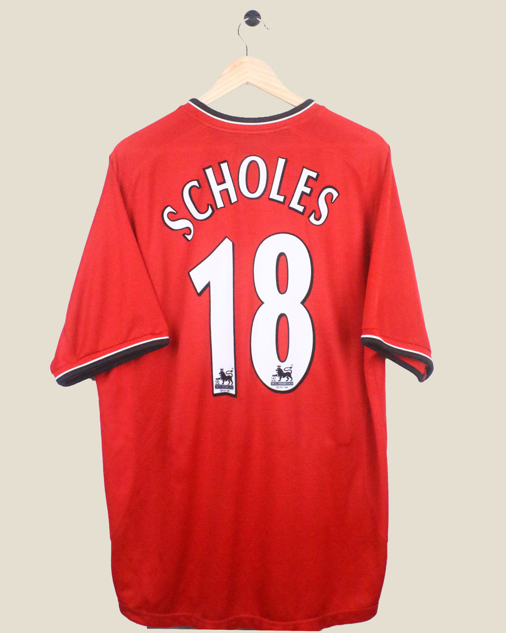 MANCHESTER UNITED 2000/02 SCHOLES #18 HOME (XL) UMBRO