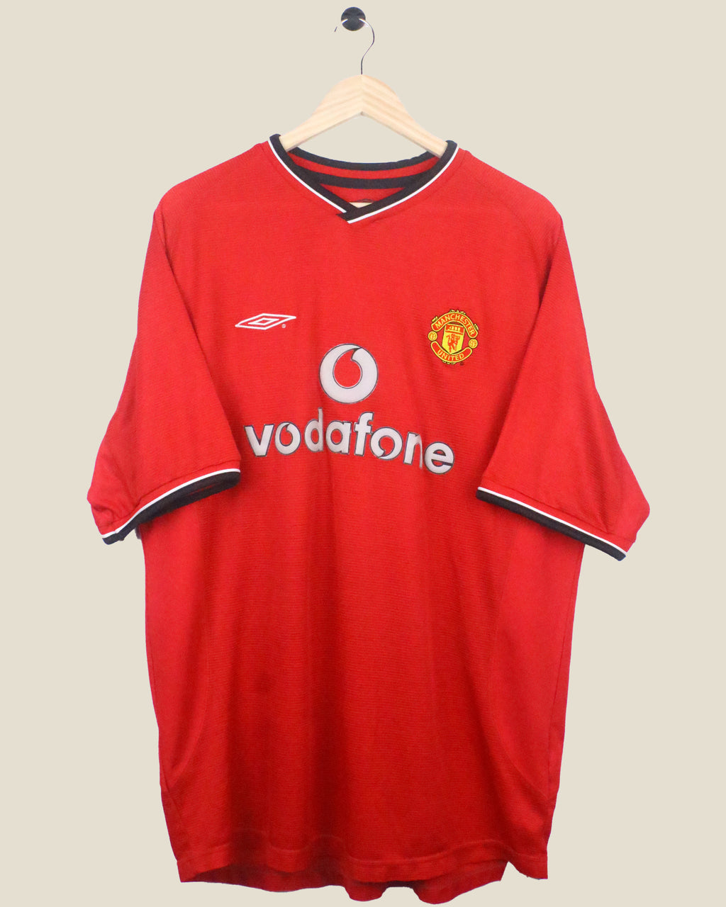 MANCHESTER UNITED 2000/02 SCHOLES #18 HOME (XL) UMBRO