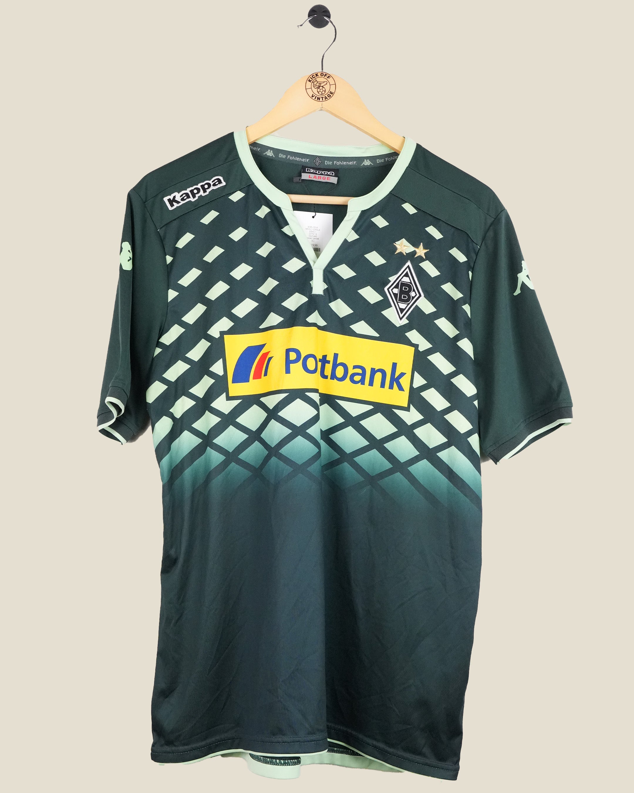 BORUSSIA MONCHENGLADBACH 2015/16 HAZARD AWAY SHIRT (L) KAPPA