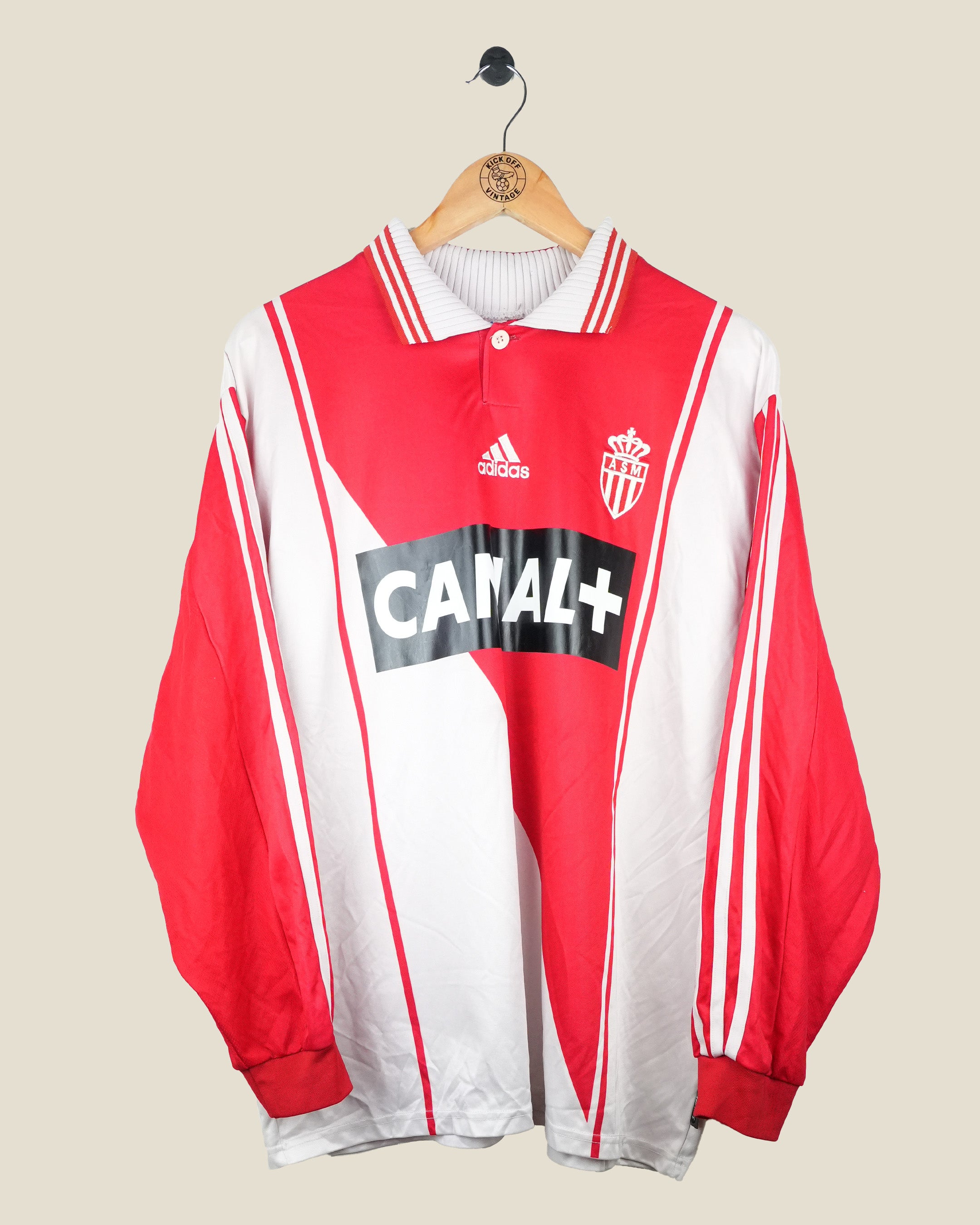 AS MONACO 1996/98 HENRY HOME L/S SHIRT (XL) ADIDAS