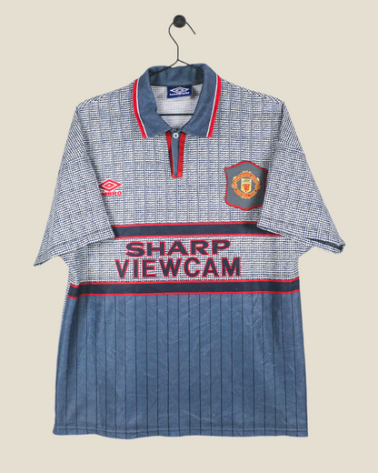 MANCHESTER UNITED 1995/1996 CANTONA #7 AWAY SHIRT (M) UMBRO