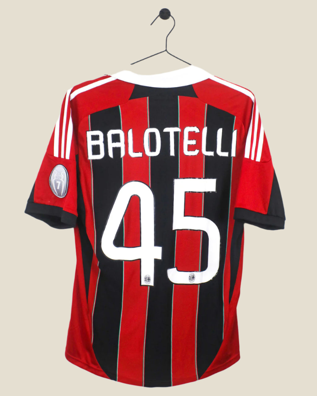 AC MILAN 2011/12 BALOTELLI #45 HOME SHIRT (M) ADIDAS