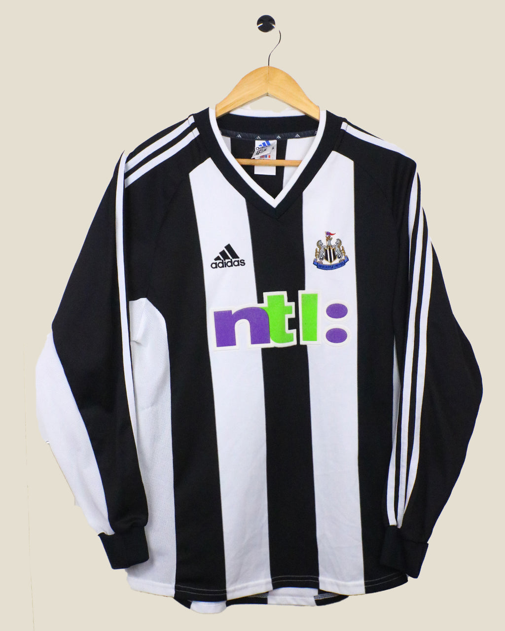 NEWCASTLE UNITED 2001/03 SHEARER #9 HOME L/S (M) ADIDAS