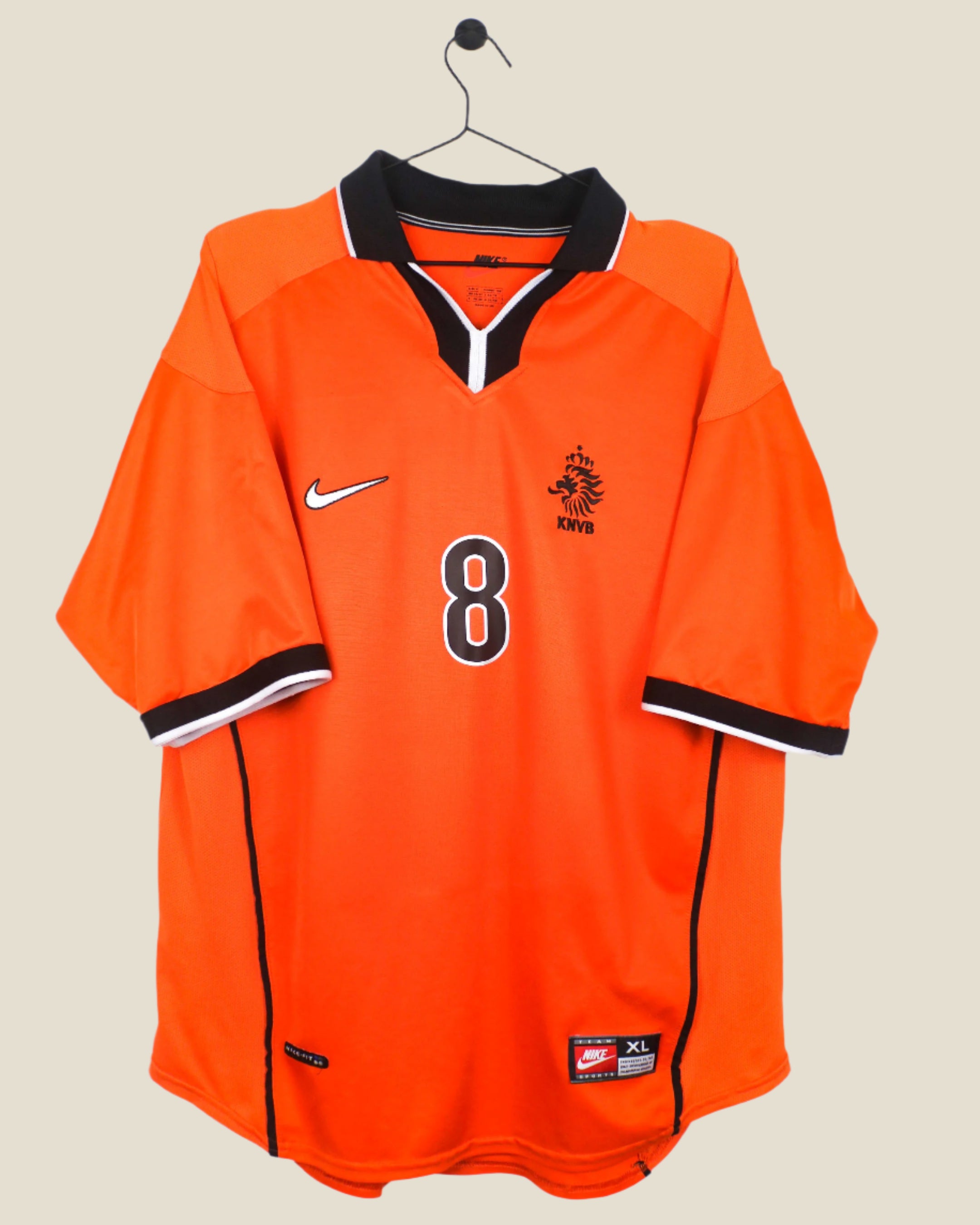 NETHERLANDS 1998 BERGKAMP #8 HOME SHIRT (XL) NIKE
