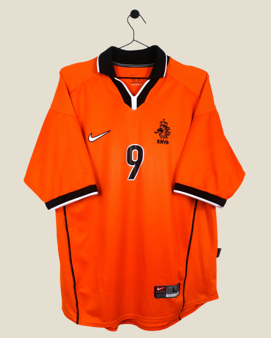 NETHERLANDS 1998 KLUIVERT #9 HOME SHIRT (L) NIKE
