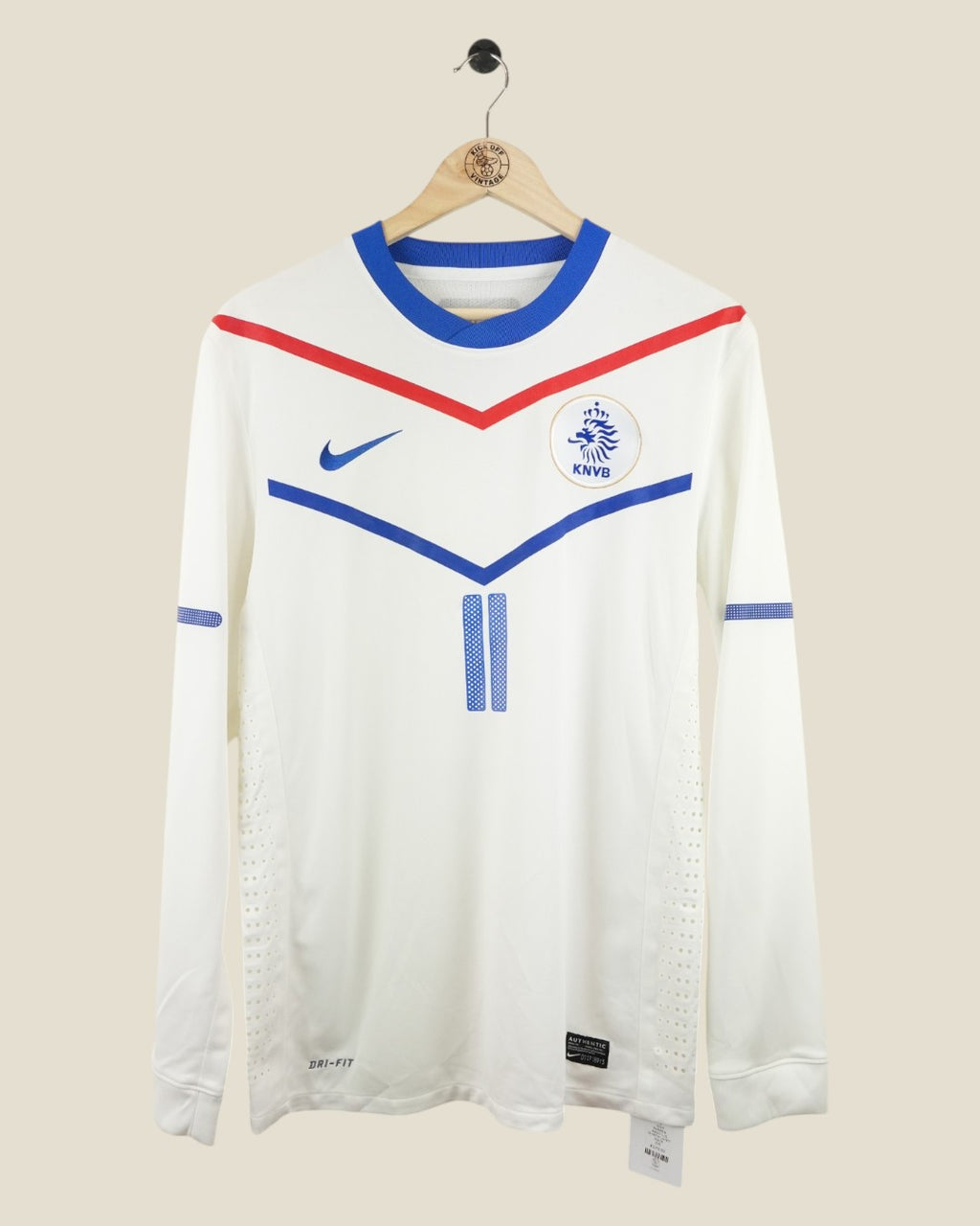 NETHERLANDS 2010 ROBBEN AWAY L/S SHIRT PLAYER ISSUE (M) NIKE
