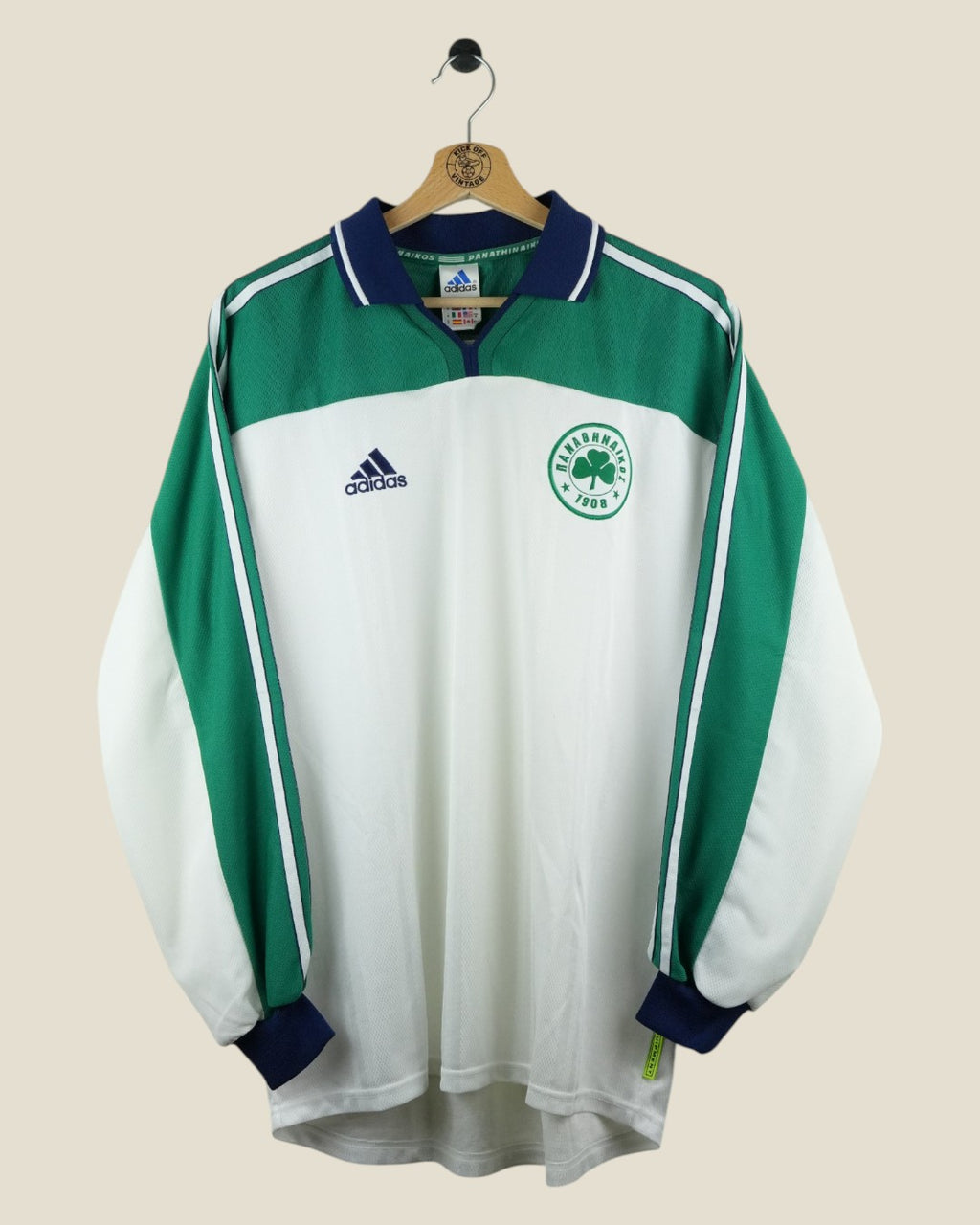 PANATHINAIKOS 2000/01 AWAY SHIRT PLAYER ISSUE L/S (M) ADIDAS