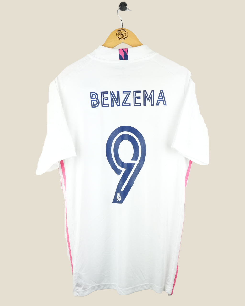REAL MADRID 2020/21 BENZEMA HOME BNWT SHIRT (L) ADIDAS