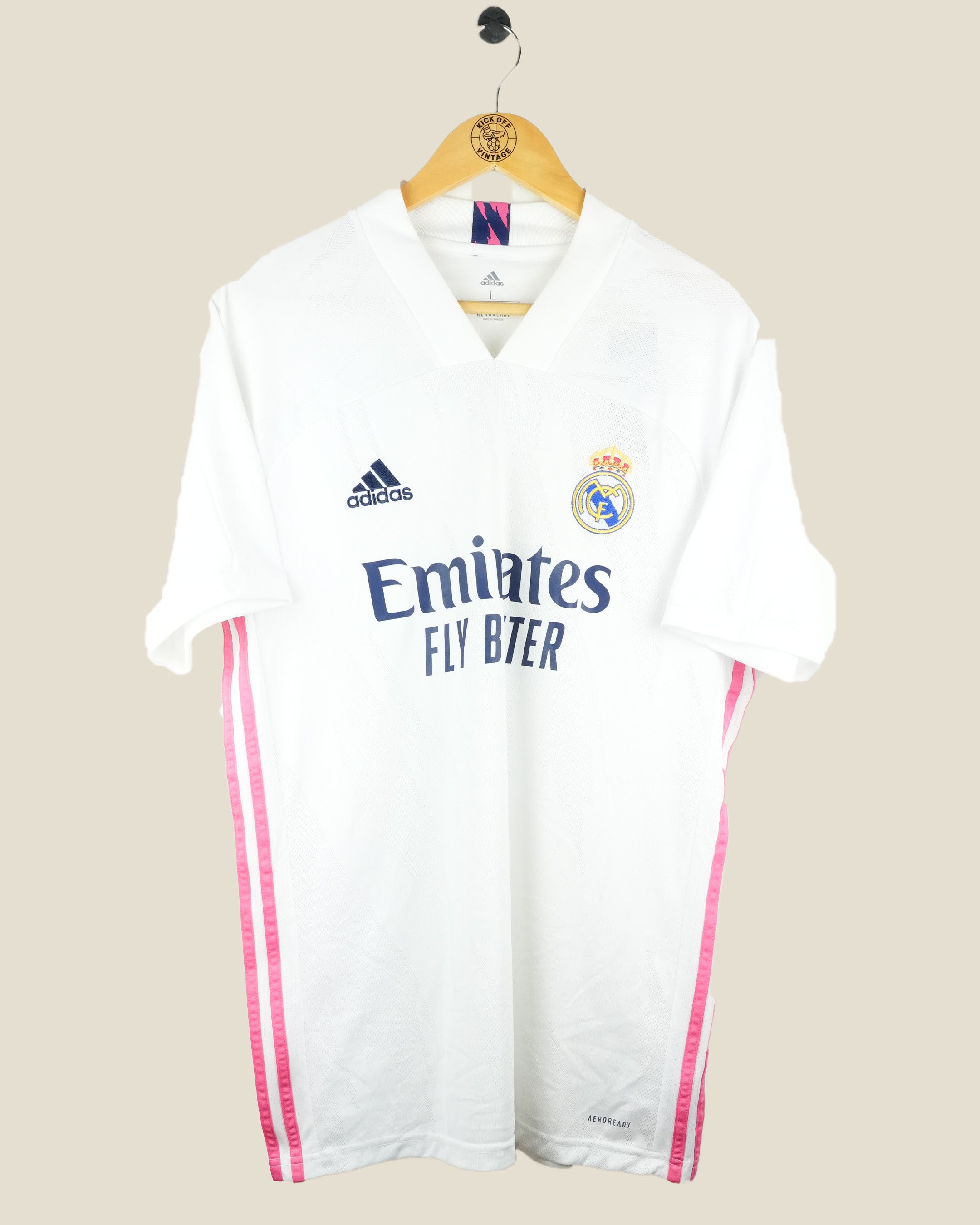 REAL MADRID 2020/21 BENZEMA HOME BNWT SHIRT (L) ADIDAS