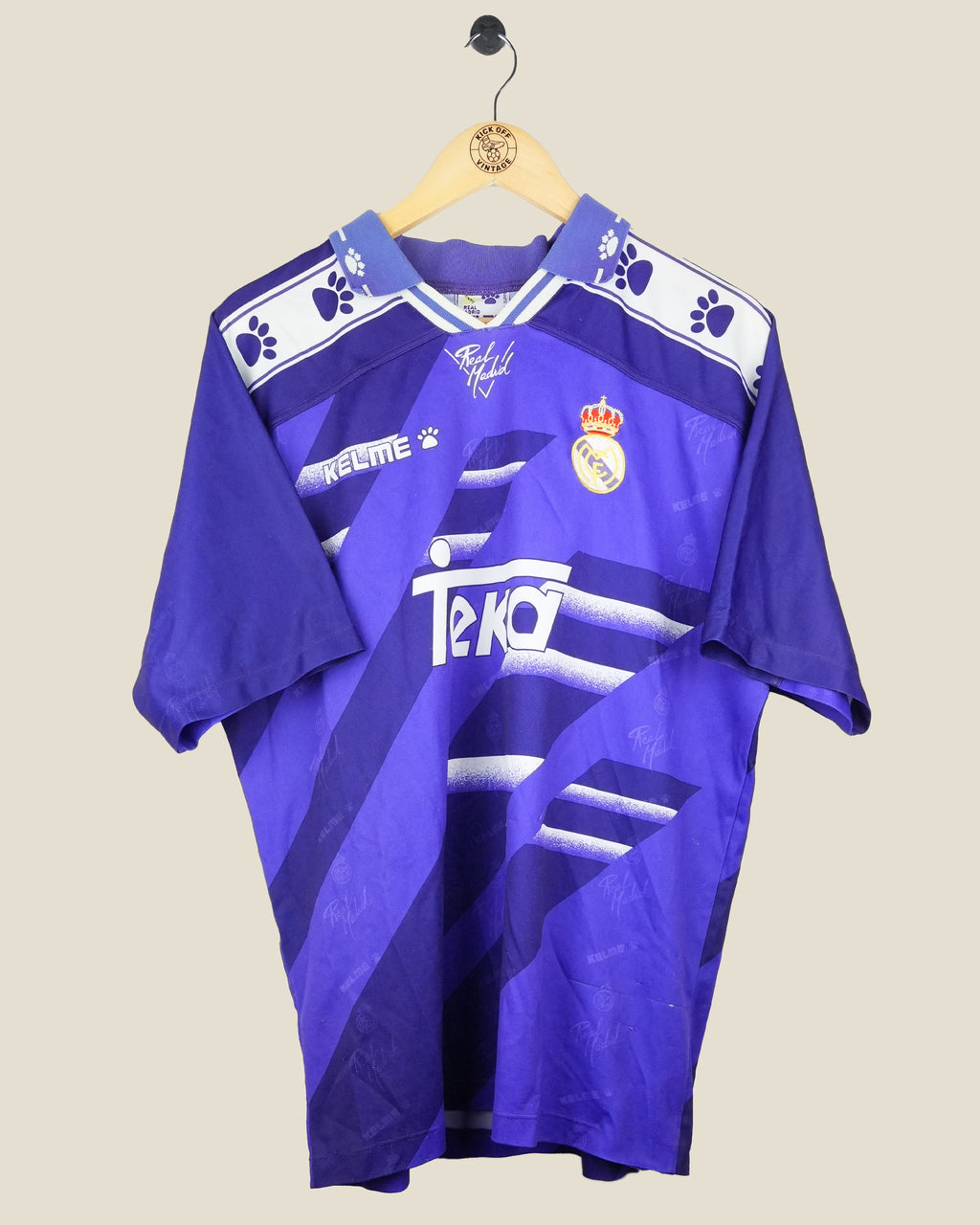 REAL MADRID 1994/96 LAUDRUP AWAY SHIRT (L) KELME