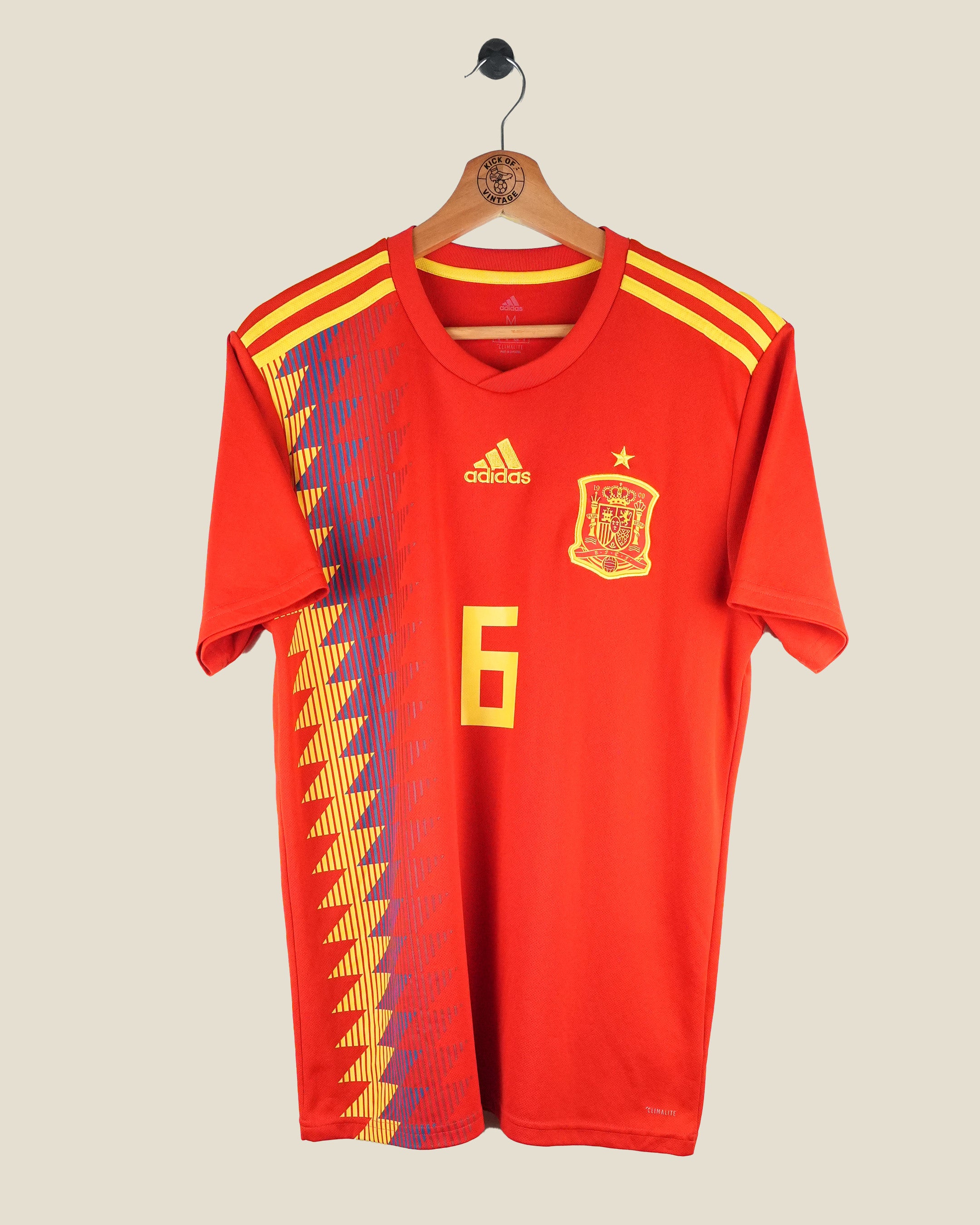 SPAIN 2018 INIESTA HOME SHIRT (M) ADIDAS