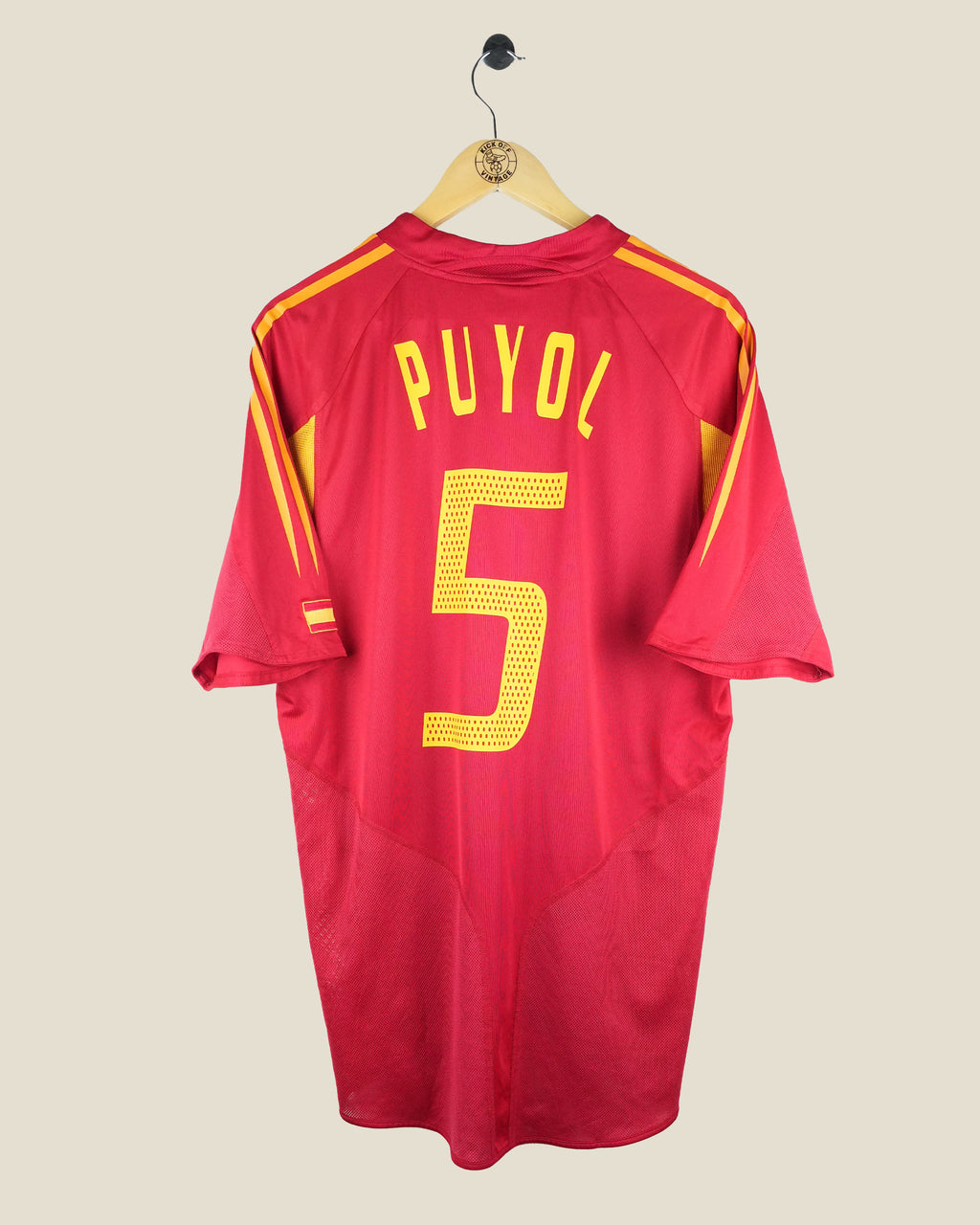 SPAIN 2004 PUYOL HOME SHIRT (L) ADIDAS