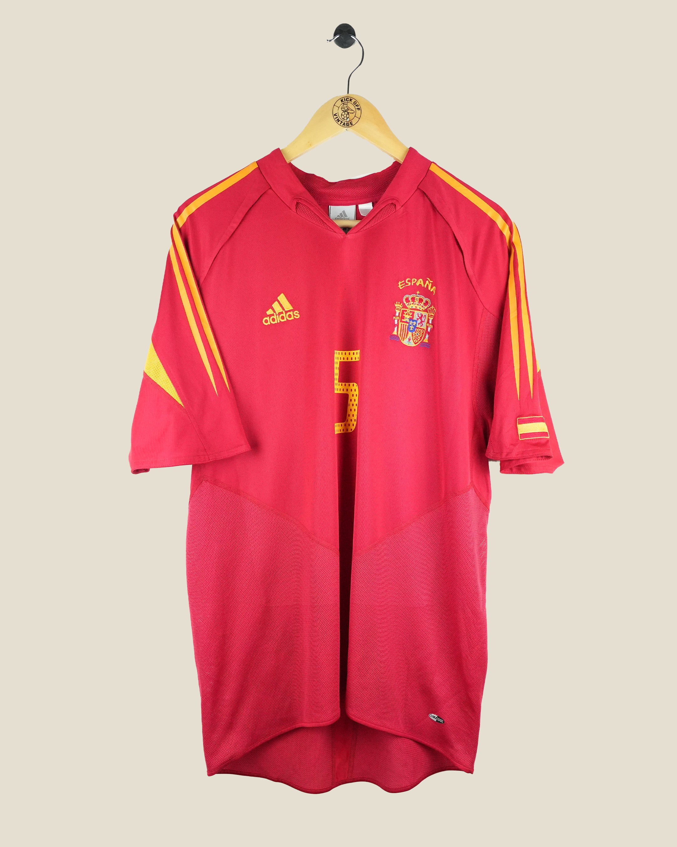 SPAIN 2004 PUYOL HOME SHIRT (L) ADIDAS
