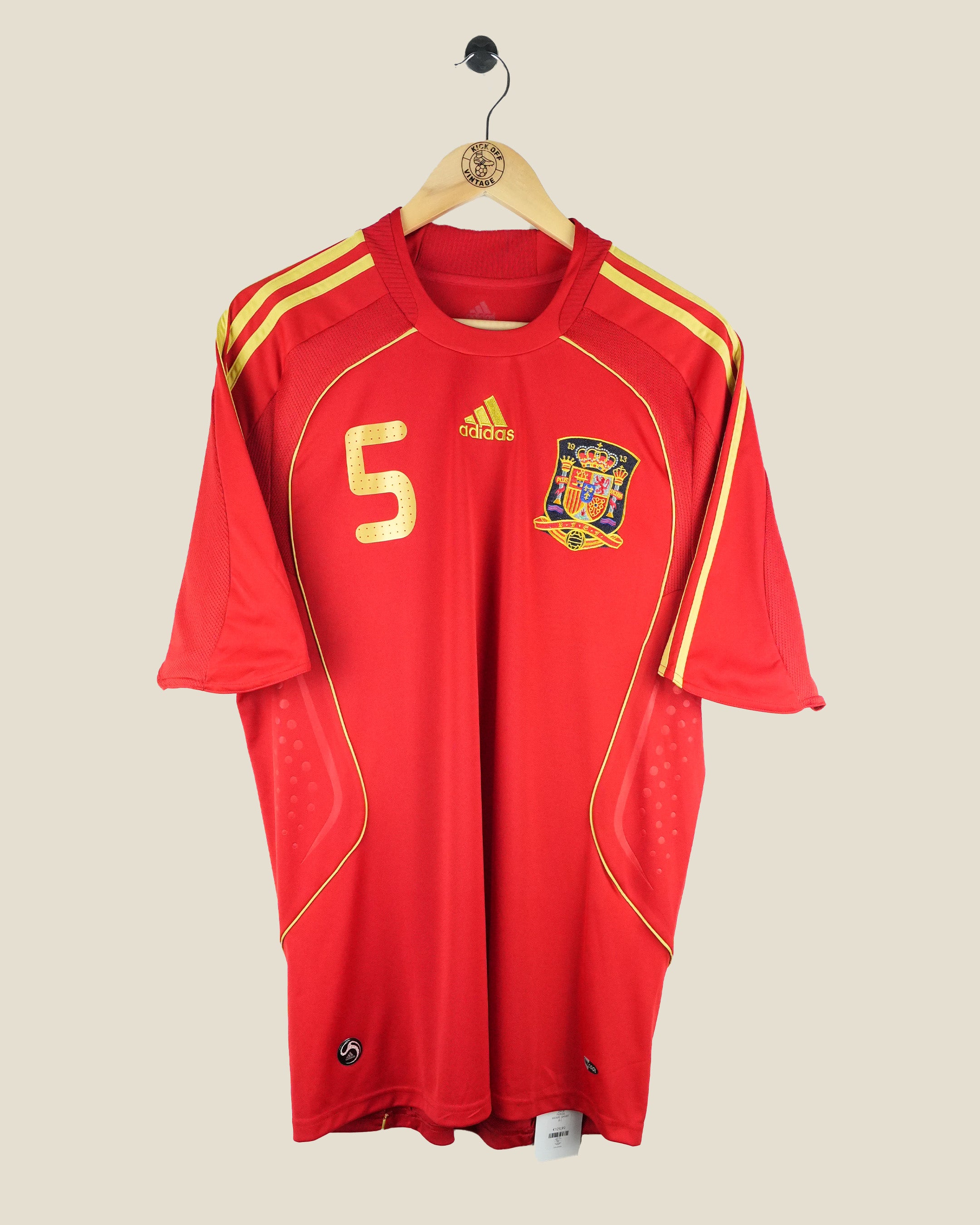 SPAIN 2008 PUYOL HOME SHIRT (L) ADIDAS