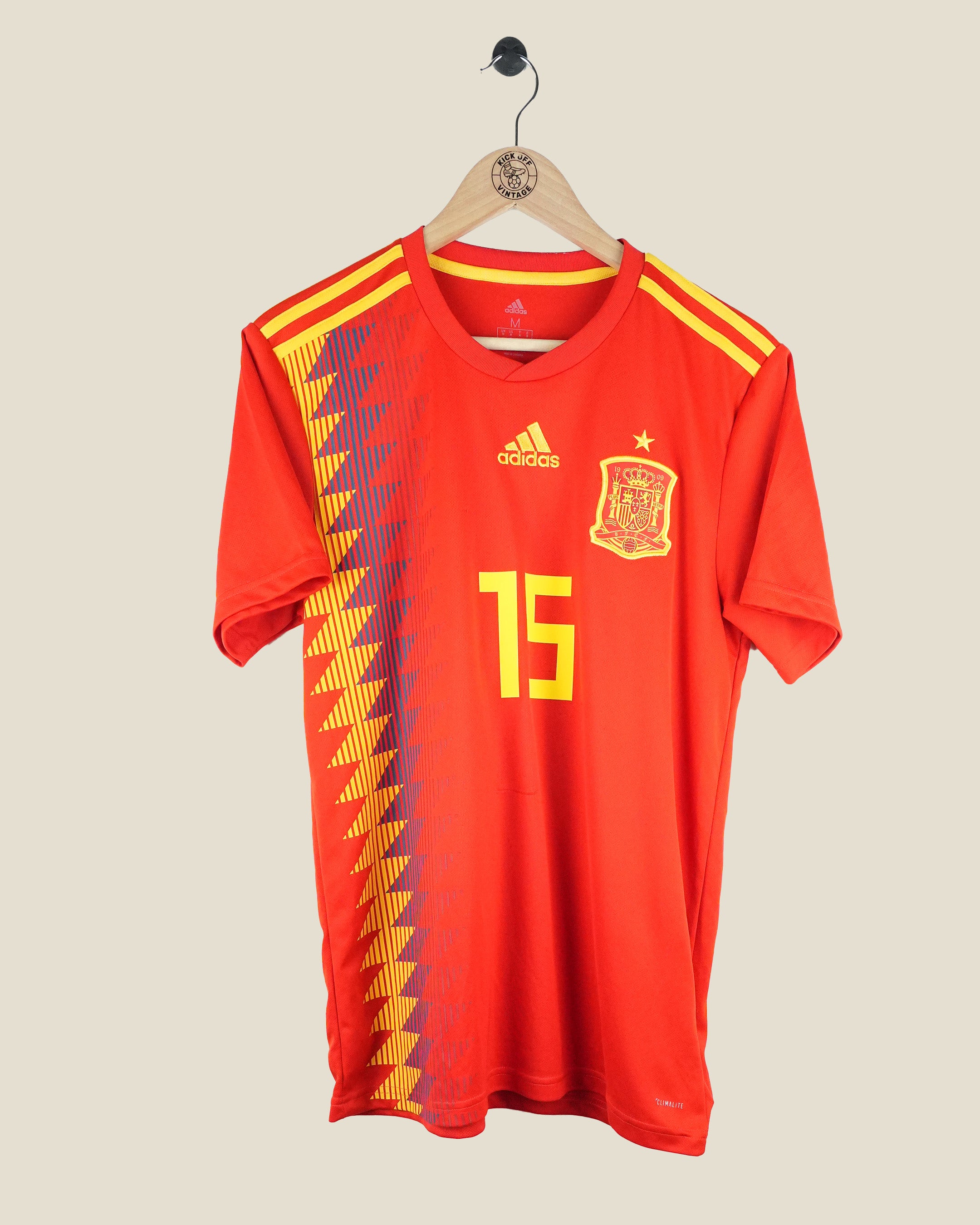 SPAIN 2018 RAMOS HOME SHIRT (M) ADIDAS