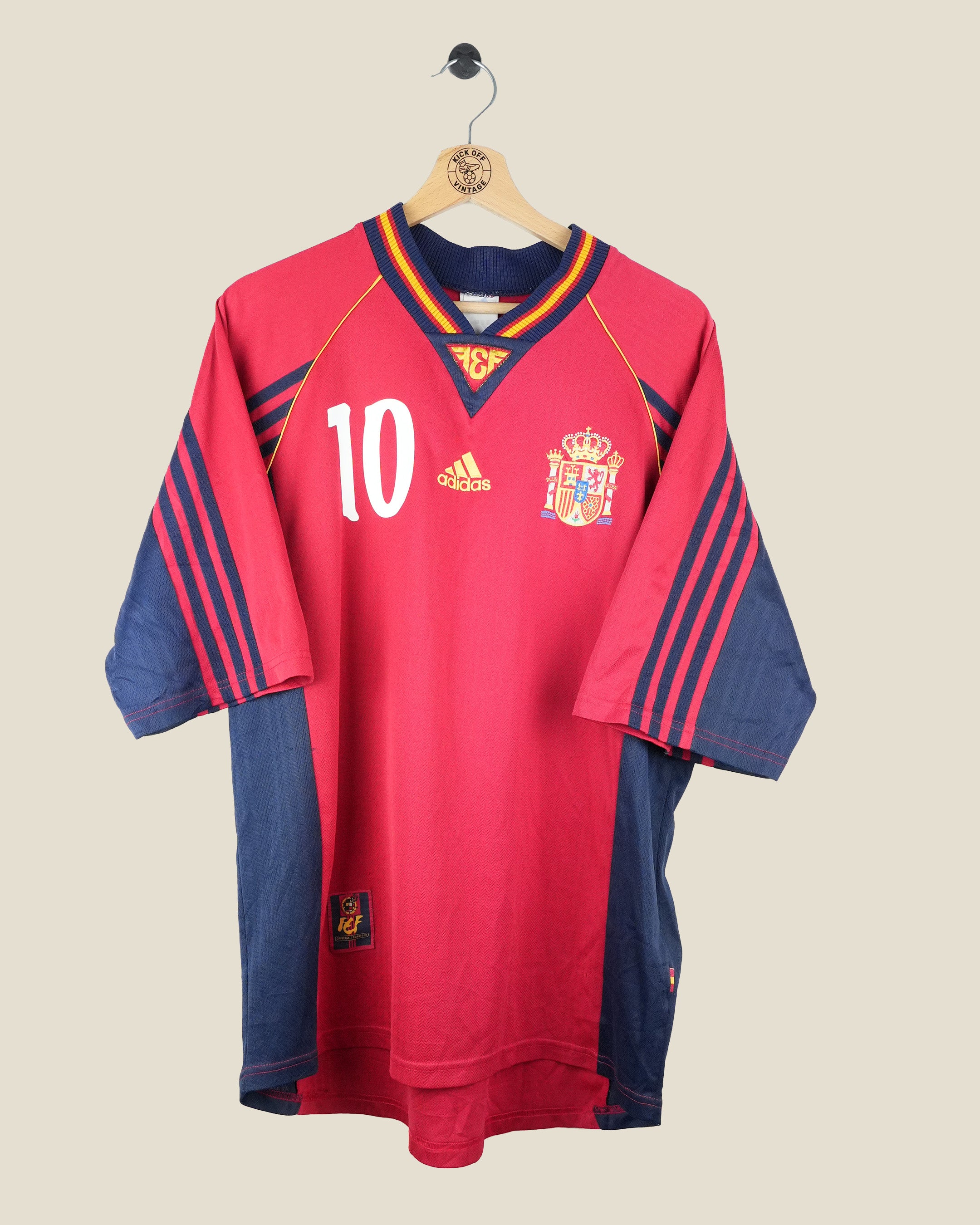 SPAIN 1998 RAUL HOME SHIRT (M) ADIDAS