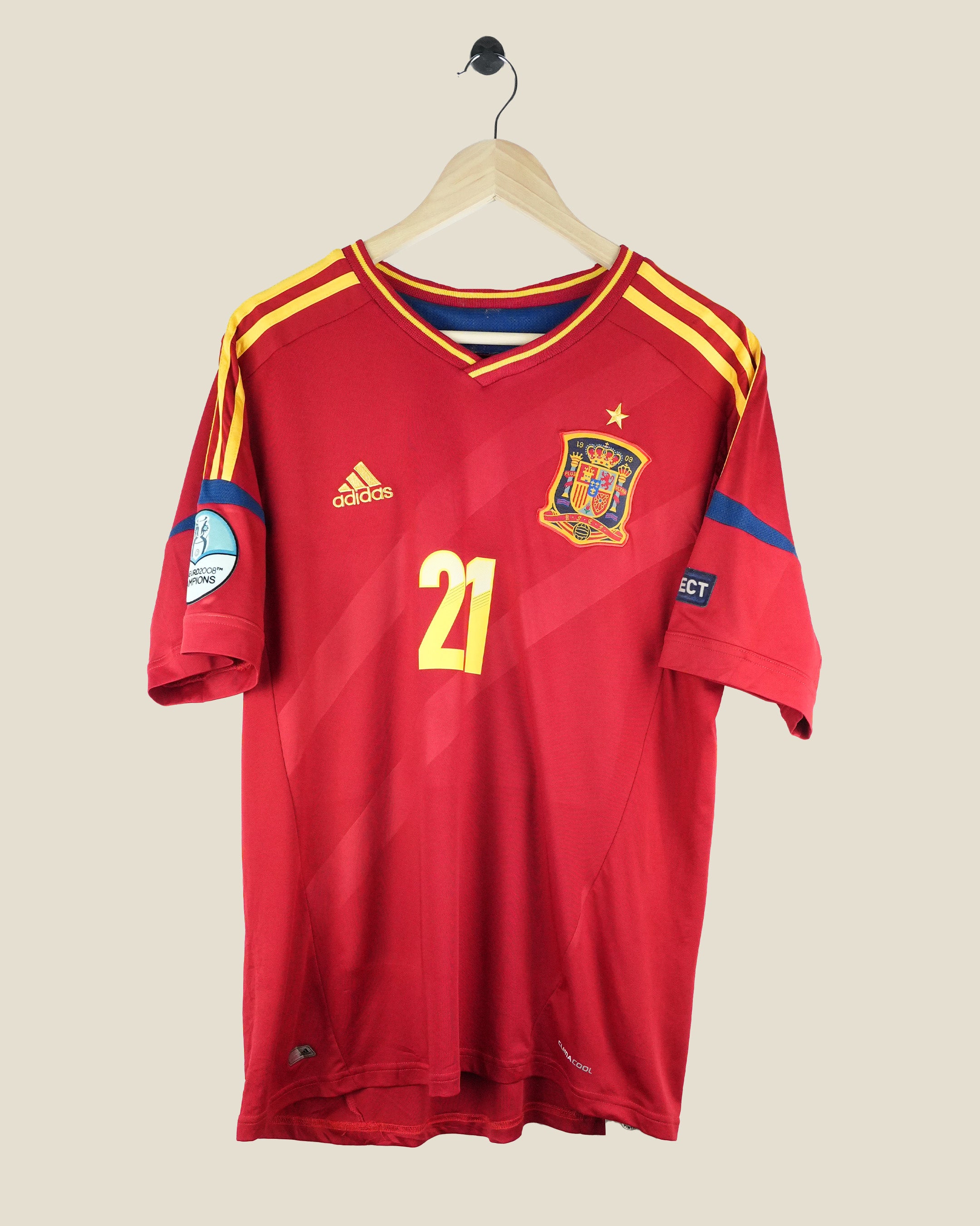 SPAIN 2012 DAVID SILVA EUROS HOME SHIRT (M) ADIDAS