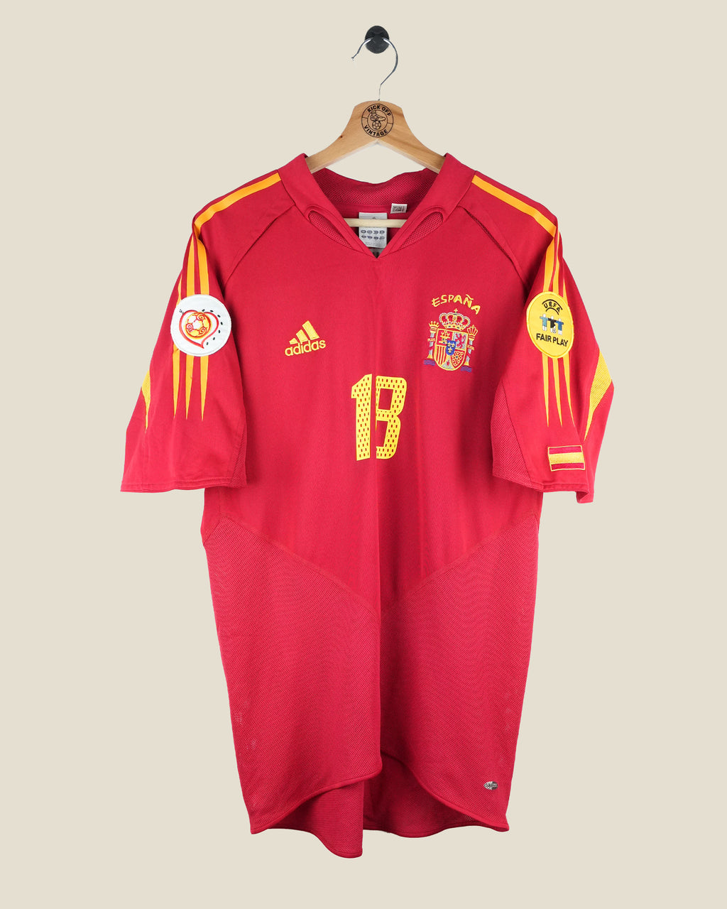 SPAIN 2004 DAVID VILLA HOME EURO SHIRT (M) ADIDAS