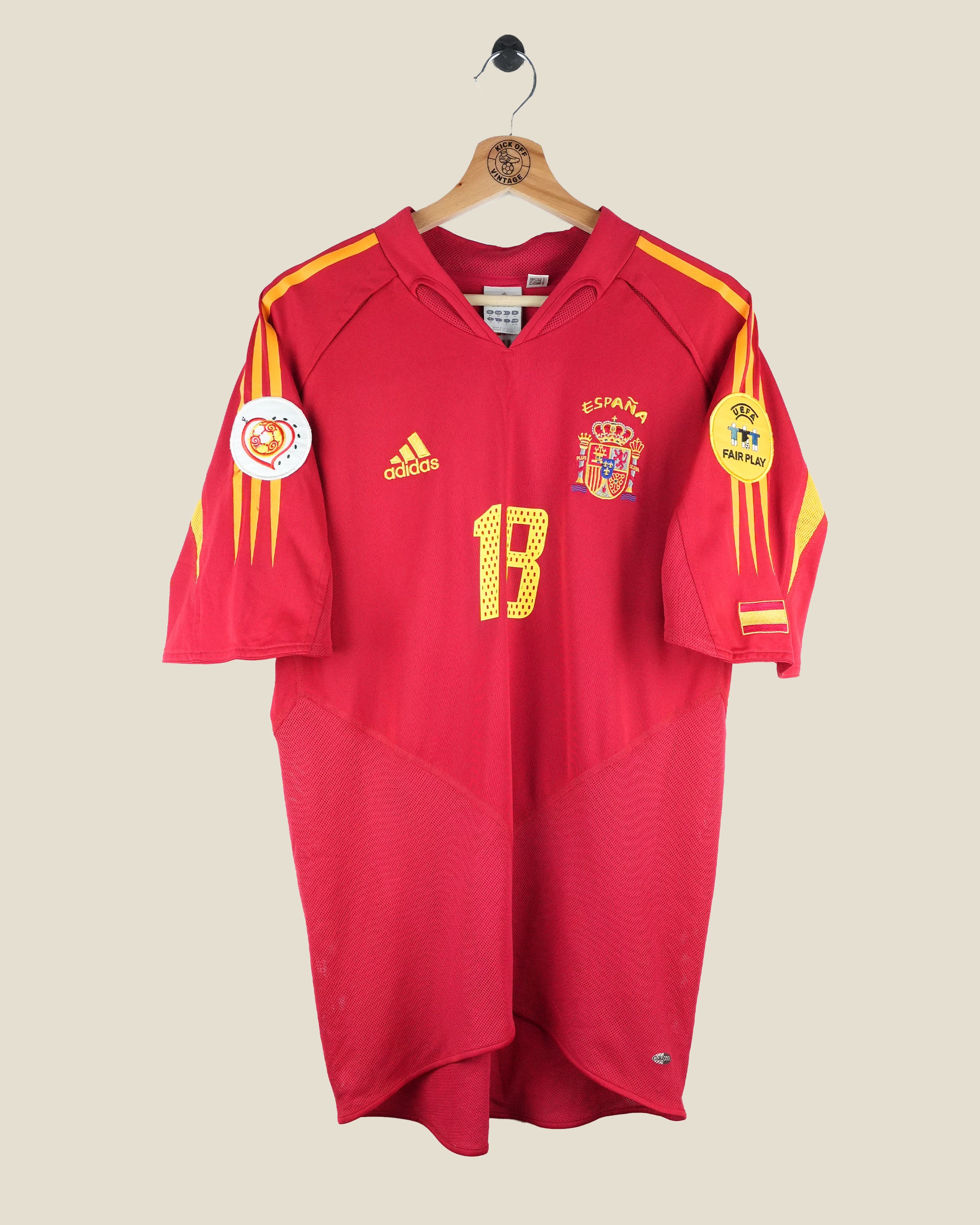 SPAIN 2004 DAVID VILLA HOME EURO SHIRT (M) ADIDAS