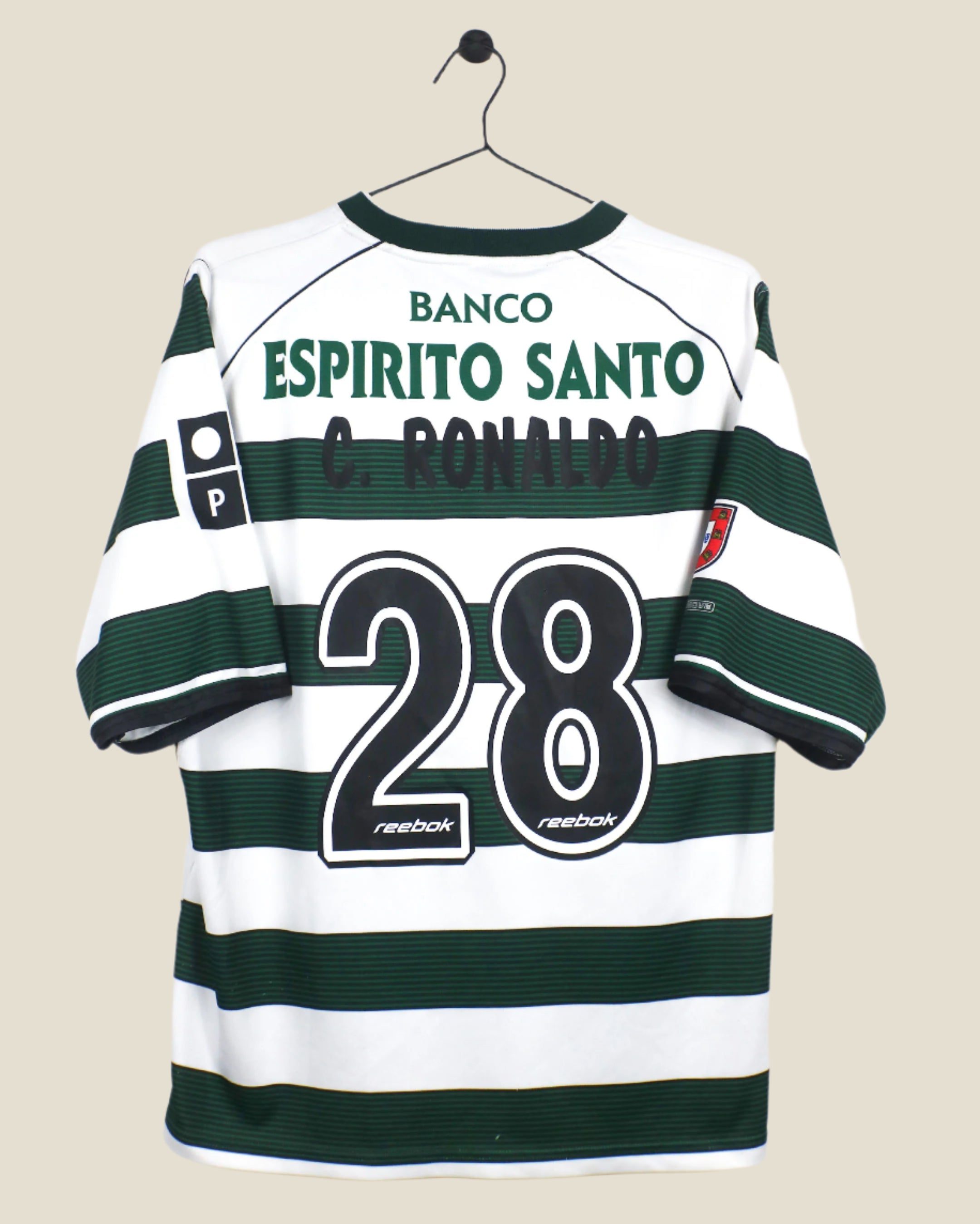 SPORTING LISBON 2002/03 RONALDO #7 HOME SHIRT (L) REEBOK