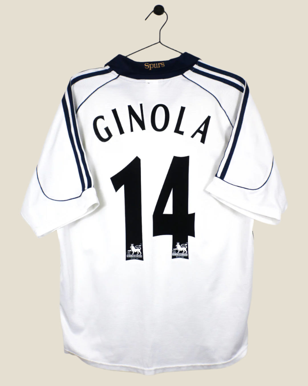 TOTTENHAM HOTSPUR 1999/01 GINOLA #14 HOME SHIRT (L) ADIDAS
