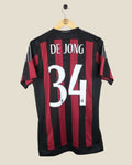 AC MILAN 2015/16 DE JONG HOME SHIRT (M) ADIDAS