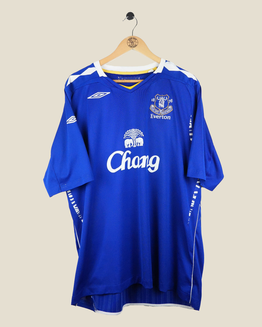 EVERTON 2007/08 VAN DER MEYDE HOME SHIRT (XXL) UMBRO