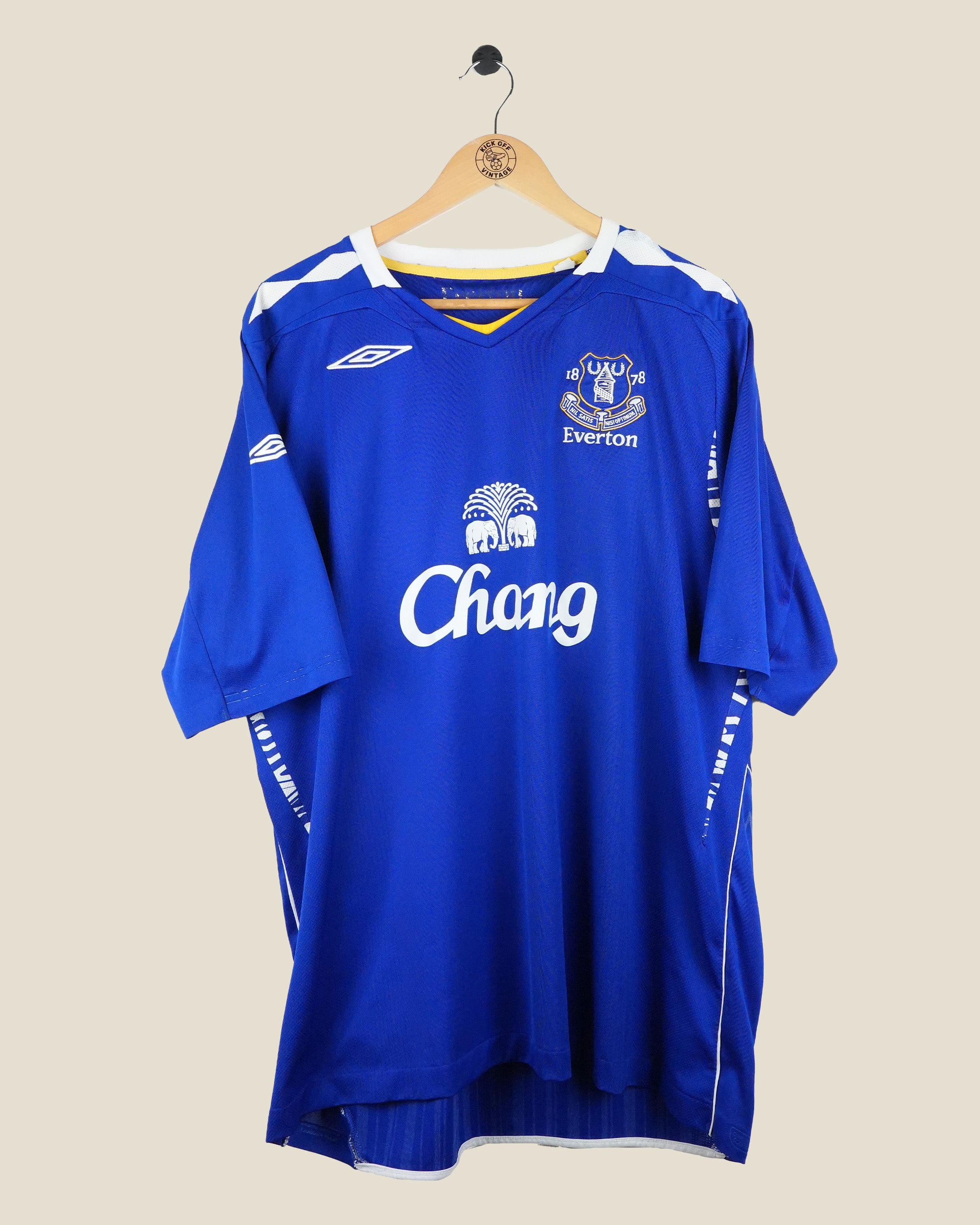 EVERTON 2007/08 VAN DER MEYDE HOME SHIRT (XXL) UMBRO