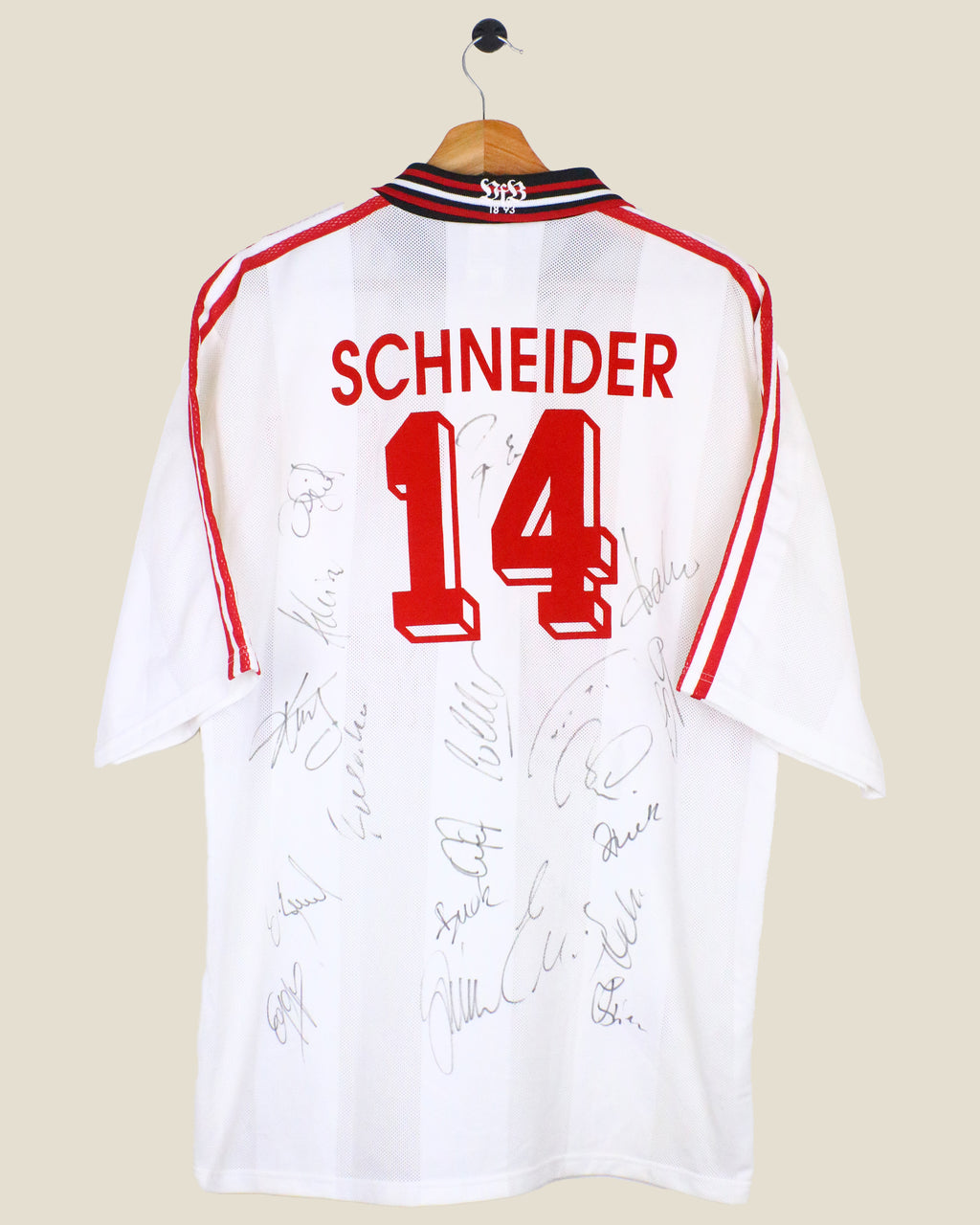 VFL STUTTGART 1996/97 SCHNEIDER SIGNED (L) ADIDAS